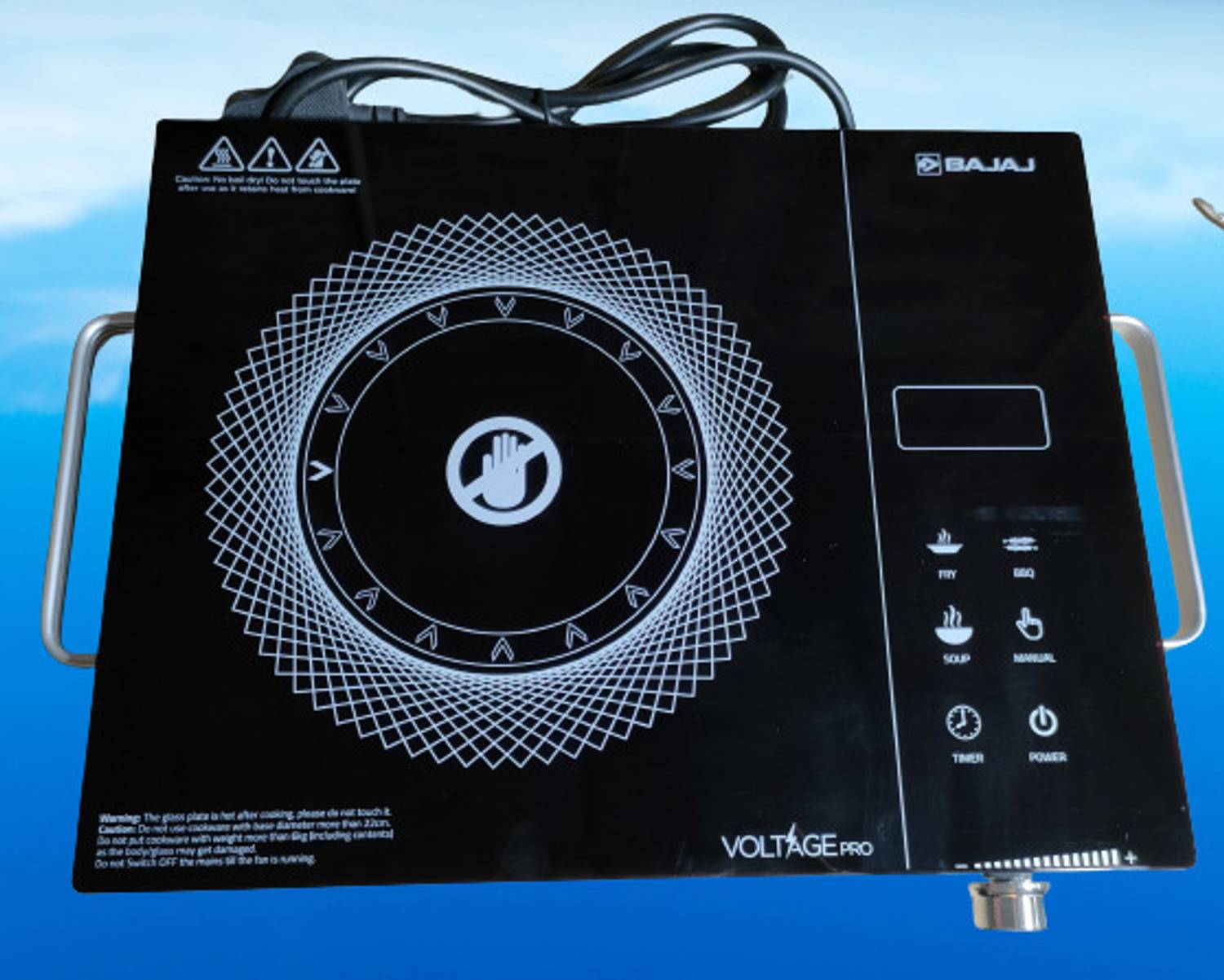 BAJAJ 2200 W Radiant Cooktop Jog Dial, Touch Panel, White - Image 3