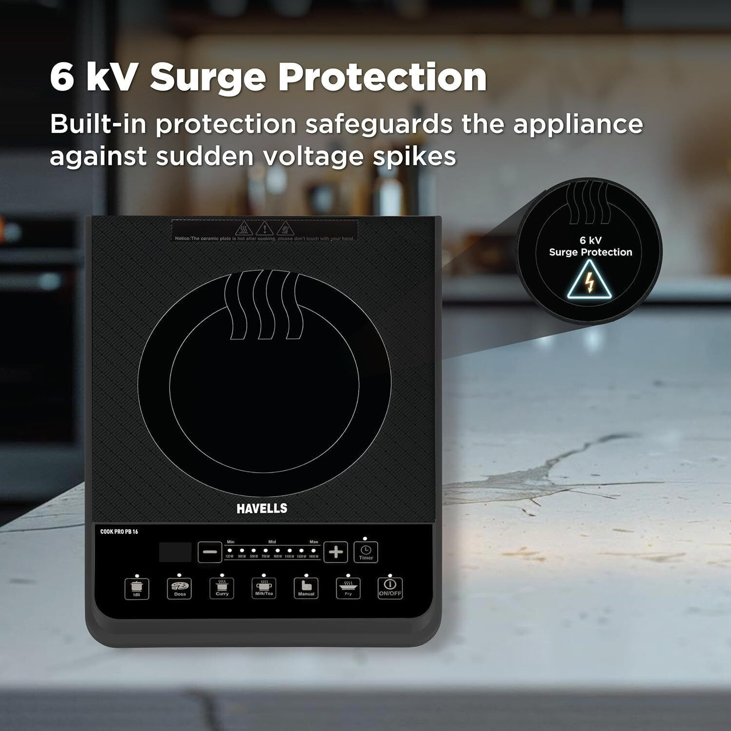 Image of HAVELLS 1600 W Induction Cooktop Push Button