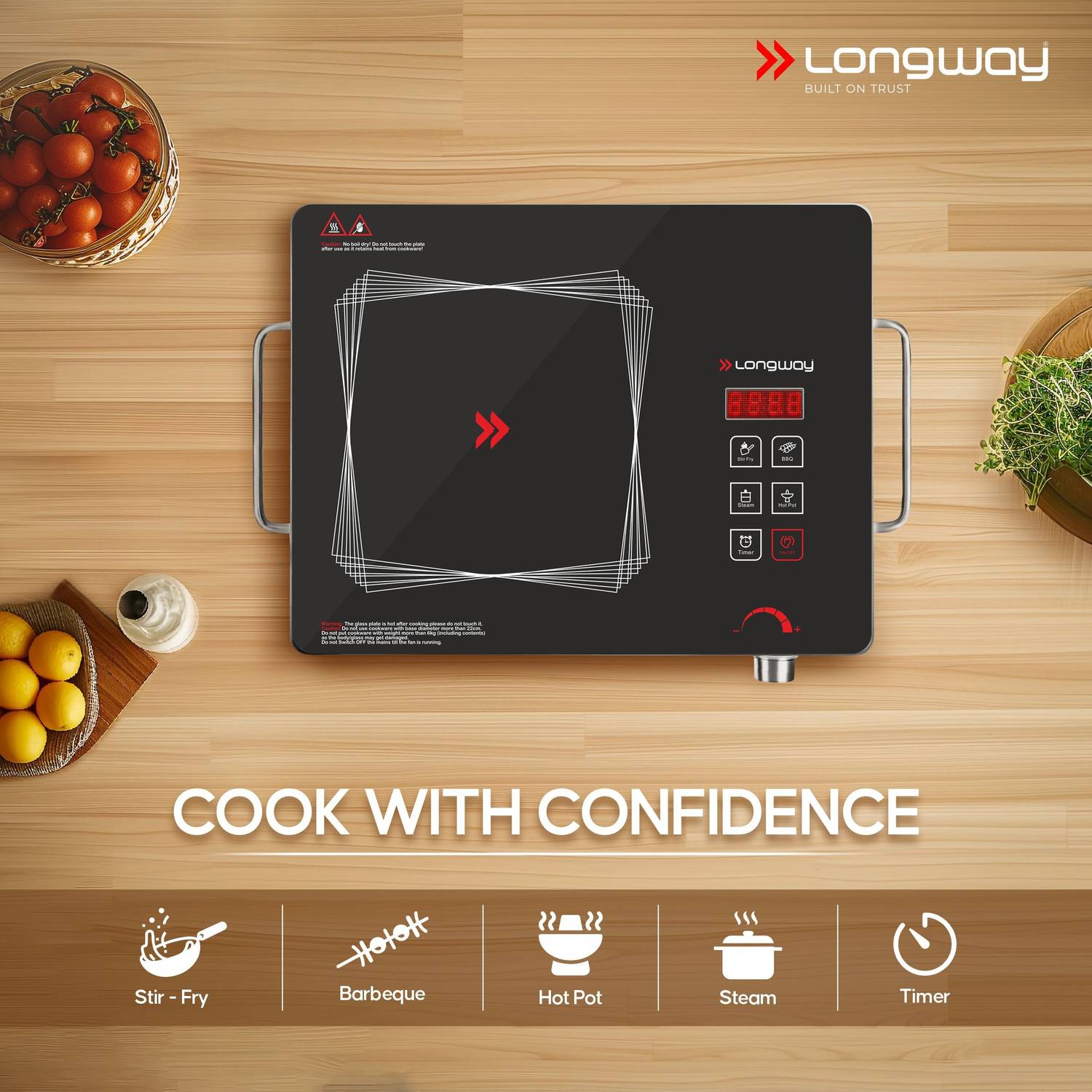 Longway 2200W Induction Cooktop Touch Panel - Image 3