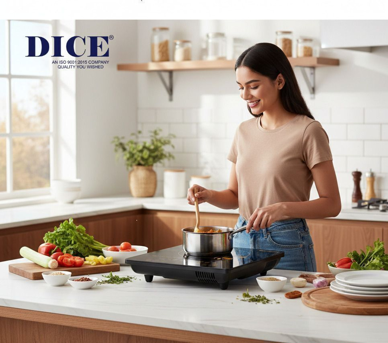 Image of Dice 2100 W Induction Cooktop Touch Panel