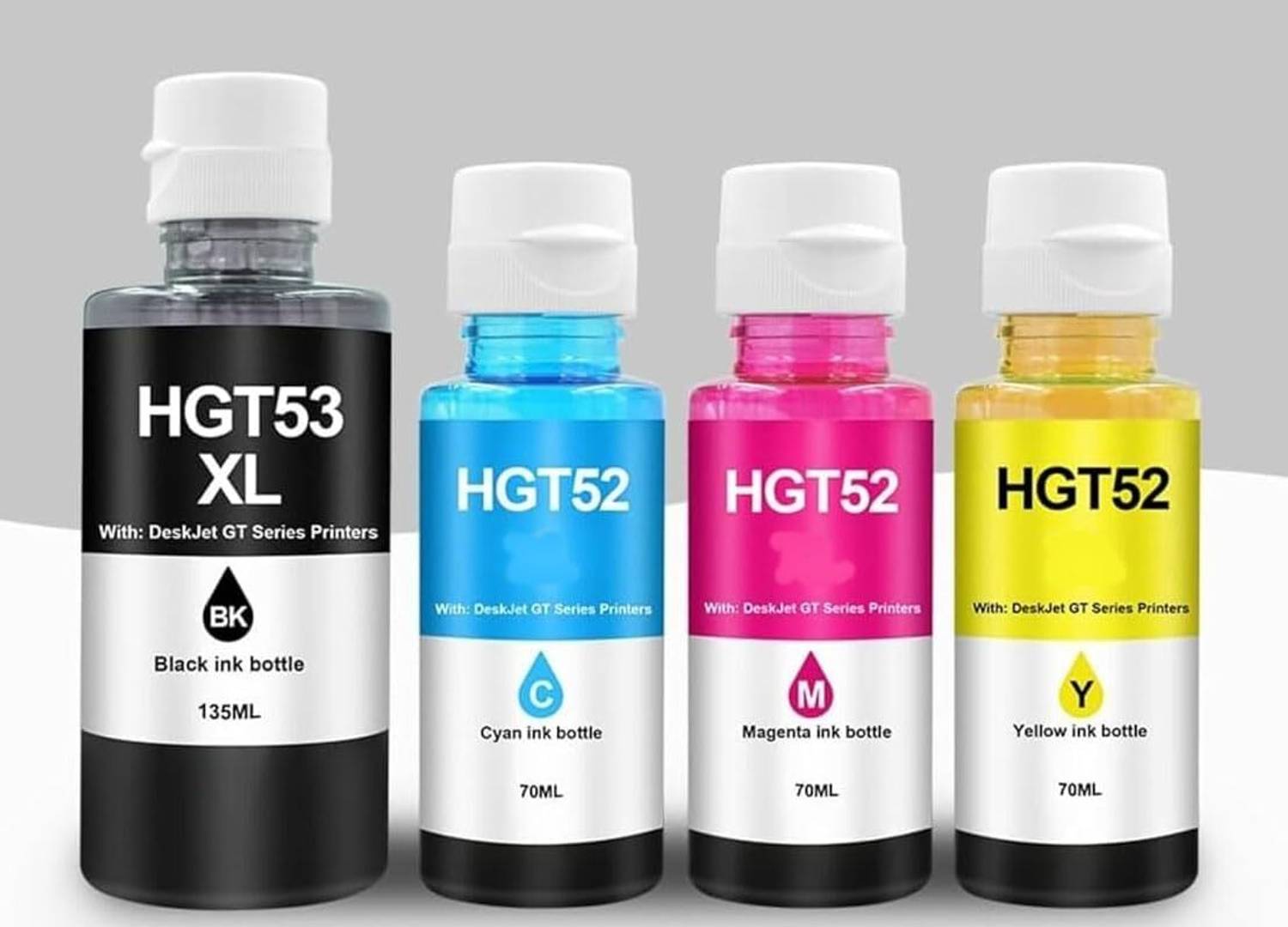 GHT HP DeskJet GT Series Ink Bottles Black + Tri Color Combo Pack