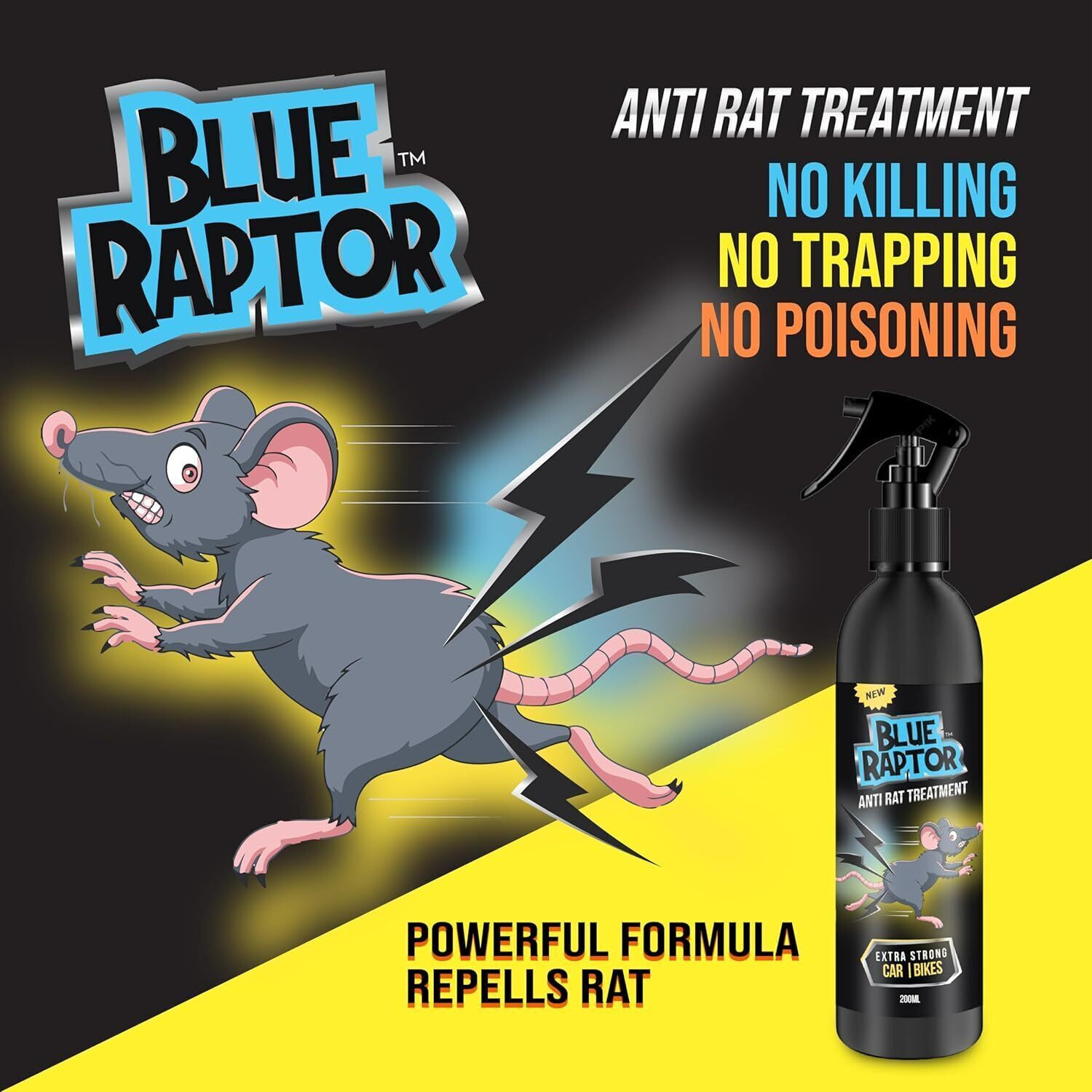 Image of Blue Raptor Entry Rat Repellent Spray by Shadow Securitronics for Automobiles