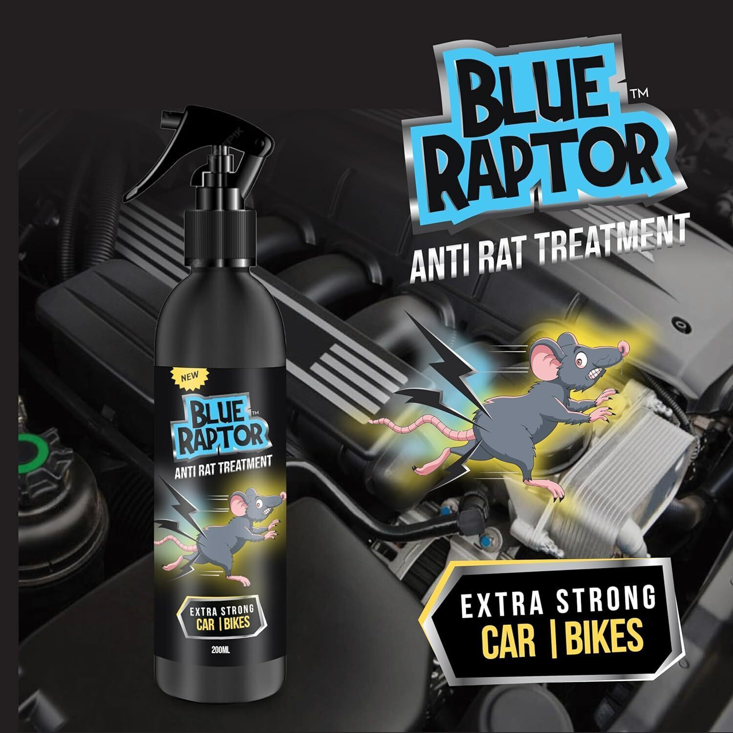 Image of Blue Raptor Entry Rat Repellent Spray by Shadow Securitronics for Automobiles