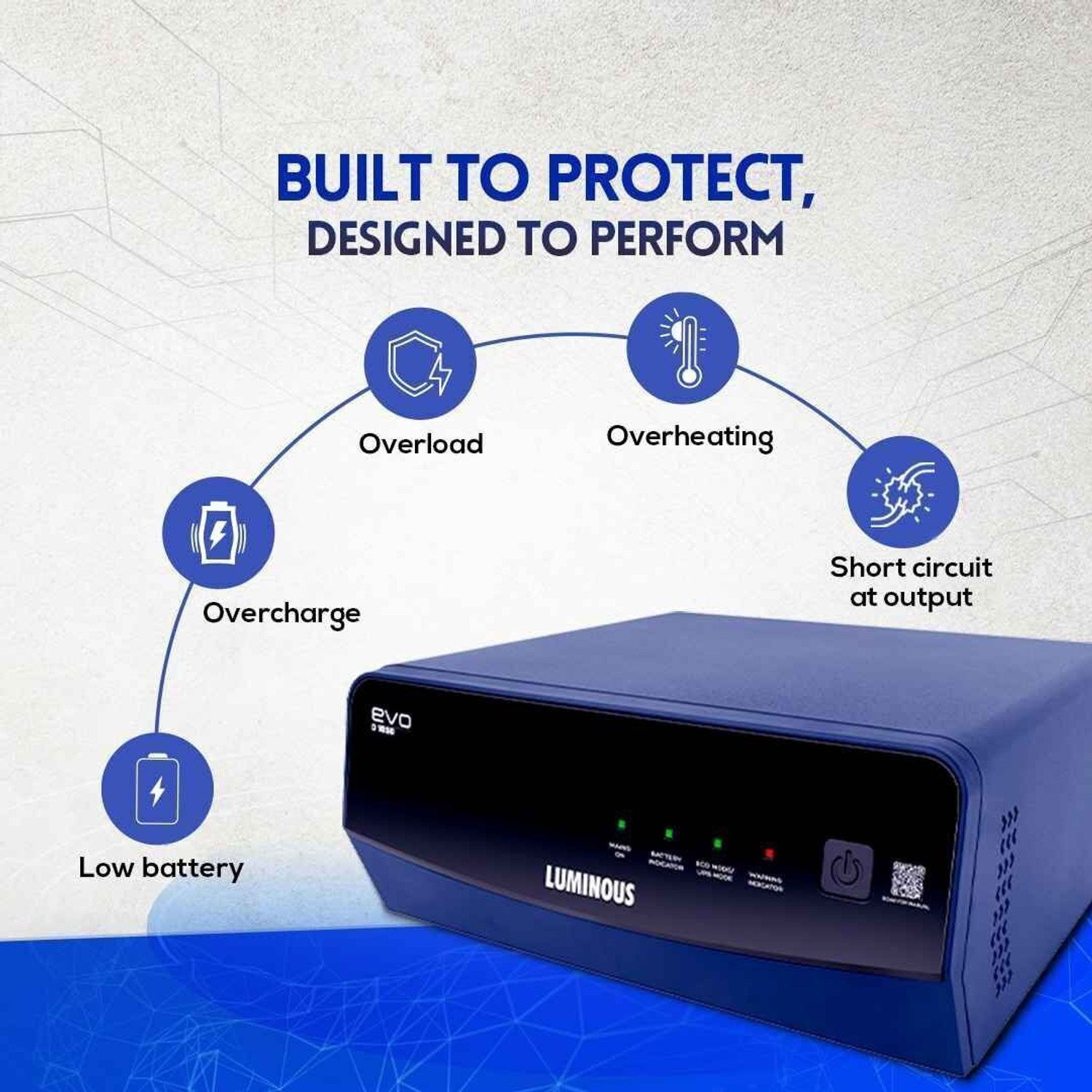Image of LUMINOUS EVO D 1050 EVO D 1050 with 3 Year Warranty Square Wave Inverter