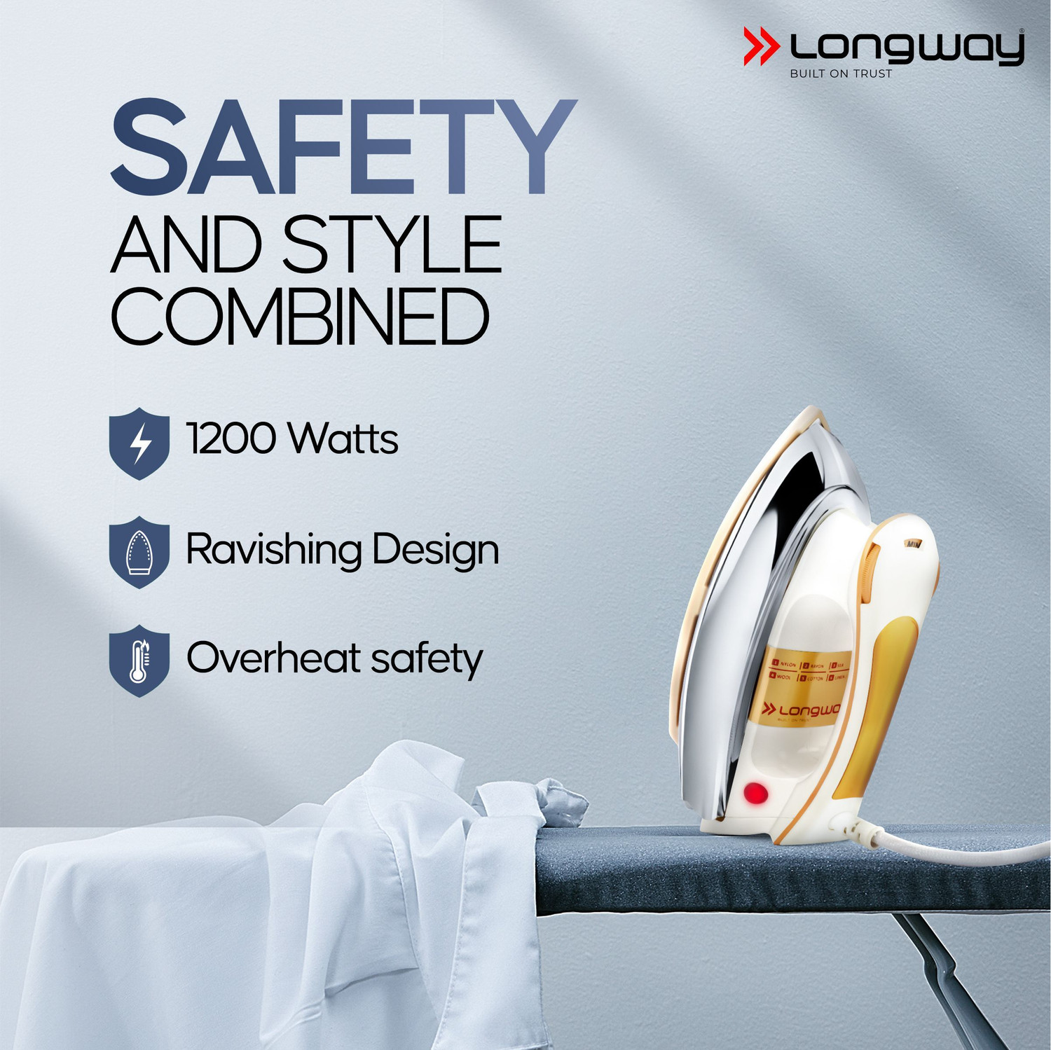 Image of Longway Plancha-1200W 1200 W Dry Iron