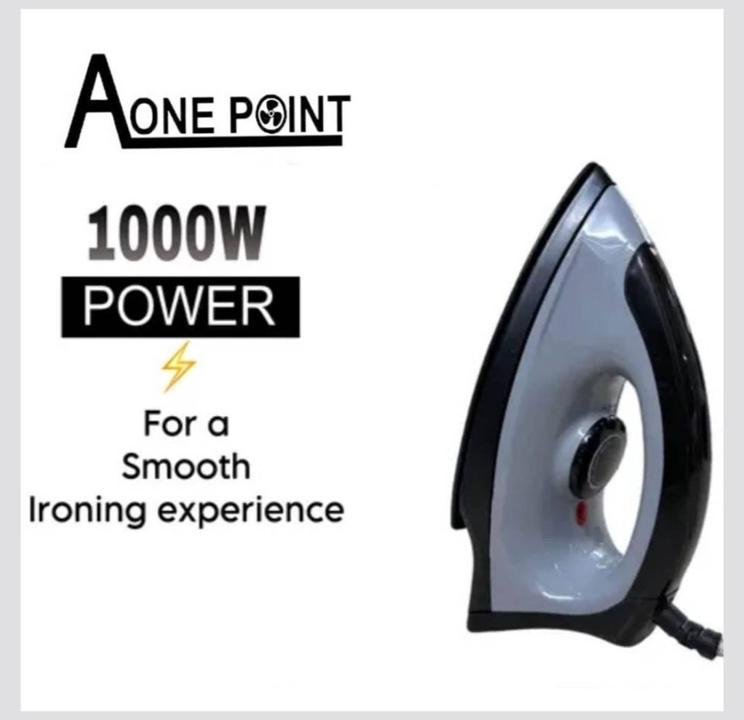 AONE POINT Grey-1000W_Iron5 1000 W Dry Iron