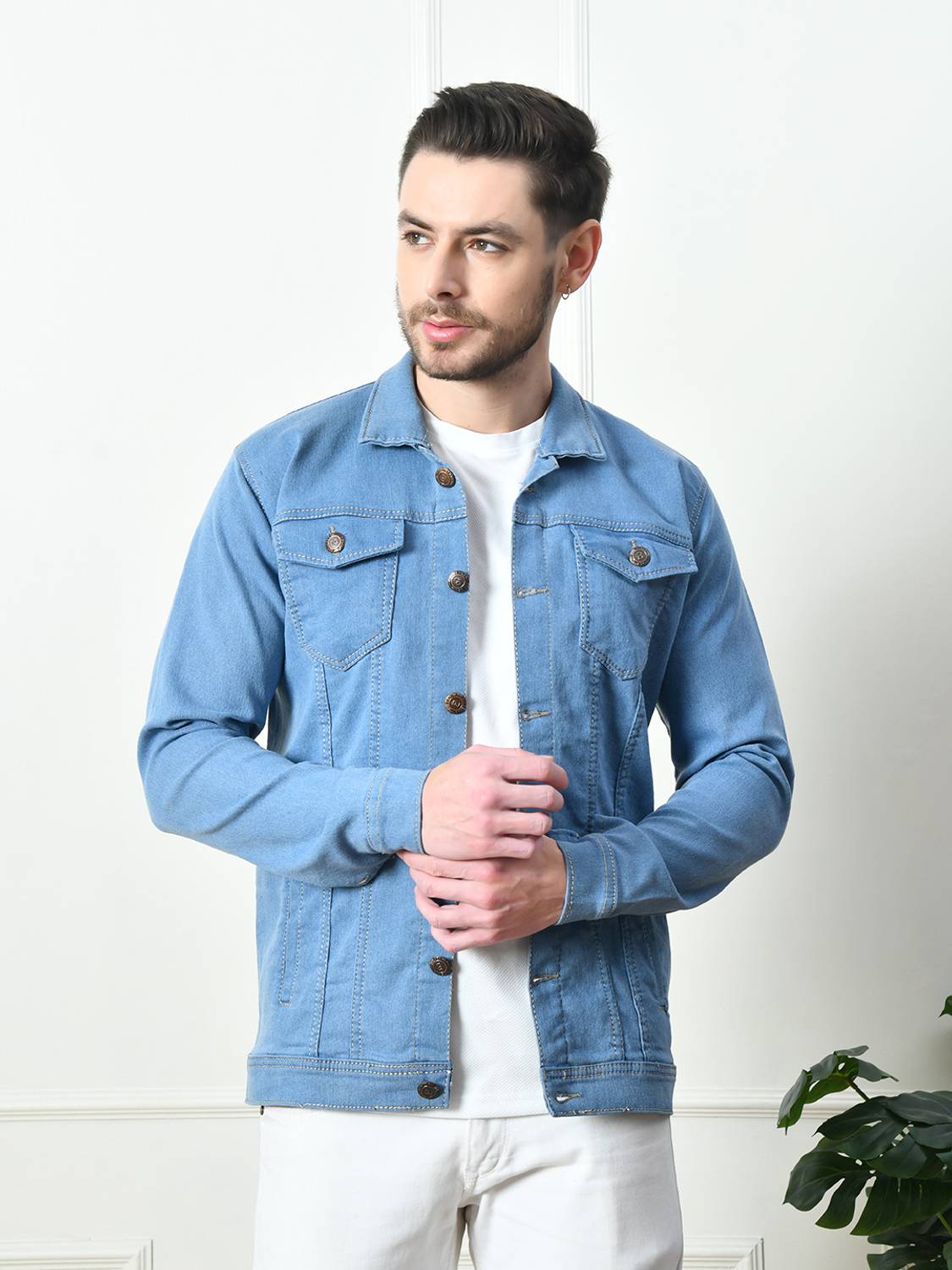 Moda Rapido Men's Solid Full Sleeve Denim Jacket - Image 3