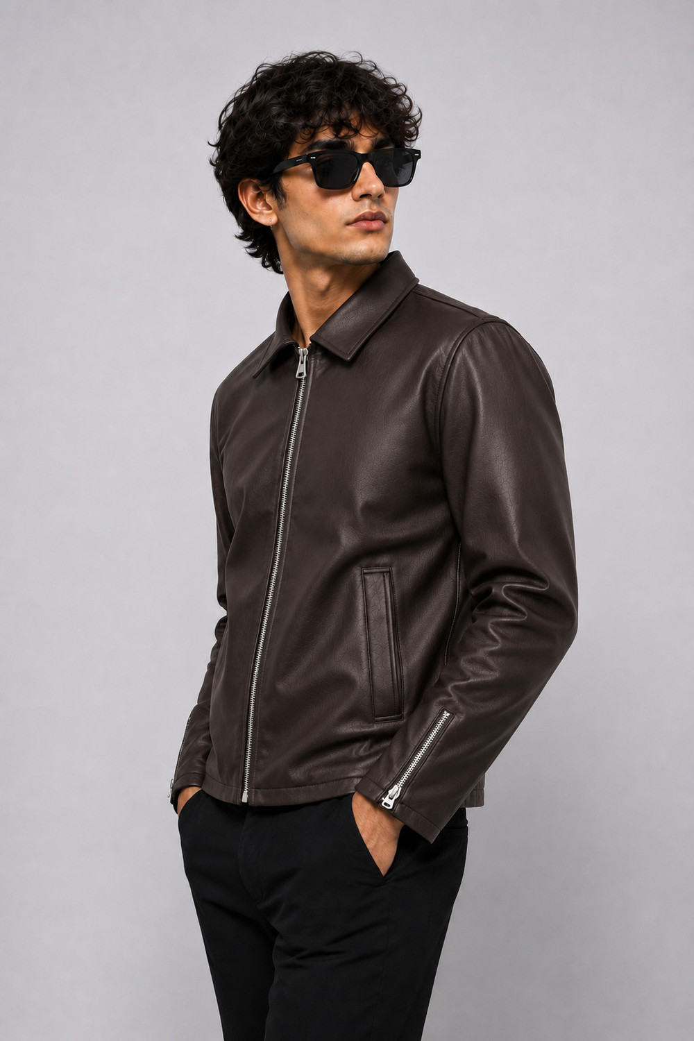 Image of Azy Fabrics Full Sleeve Solid Men Jacket