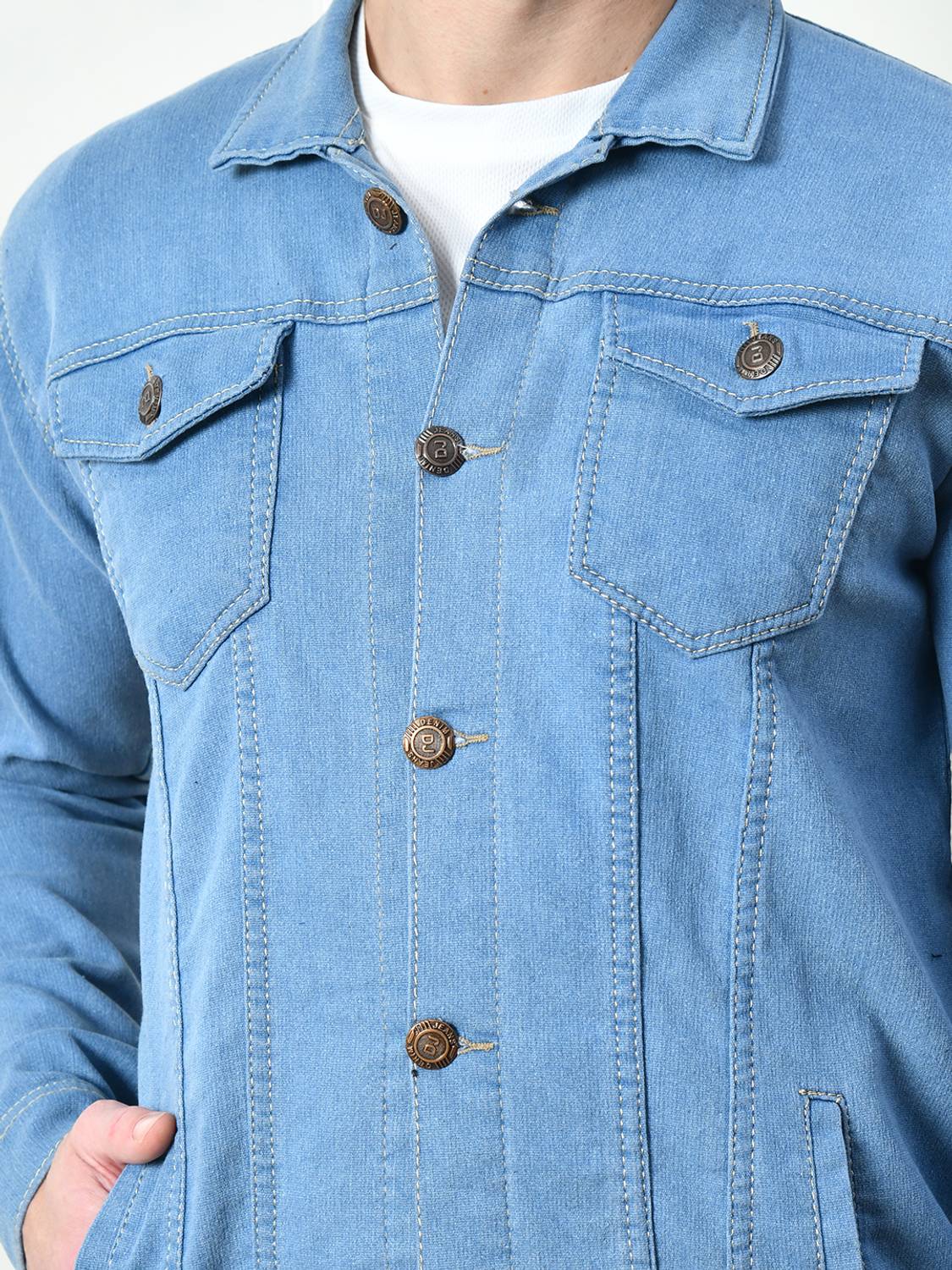 Moda Rapido Men's Solid Full Sleeve Denim Jacket - Image 5