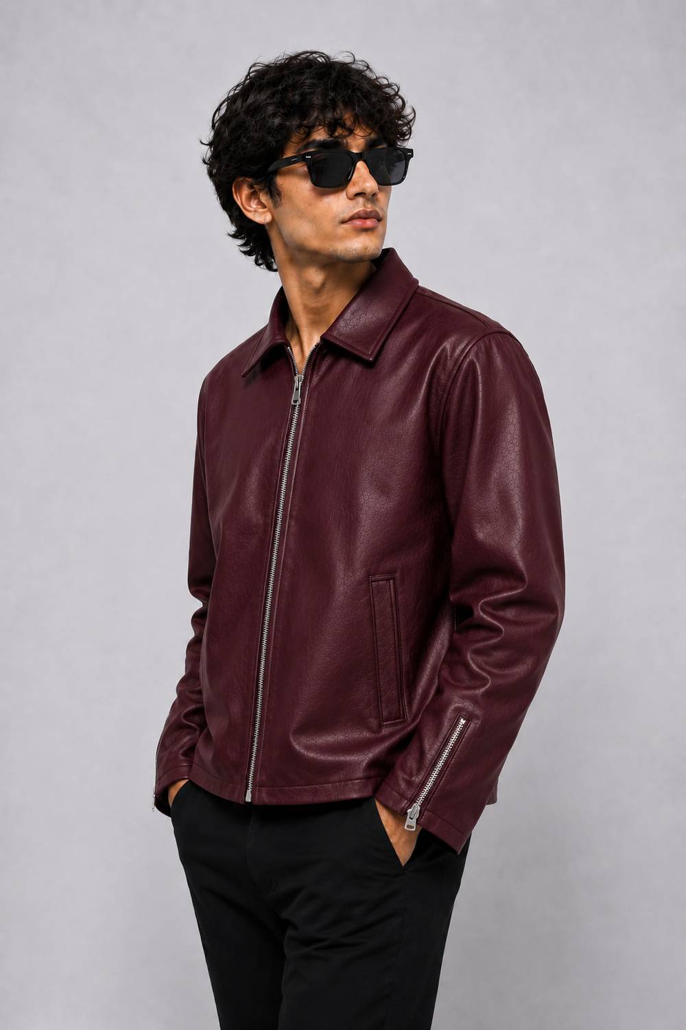 Azy Fabrics Full Sleeve Solid Men Jacket - Image 3