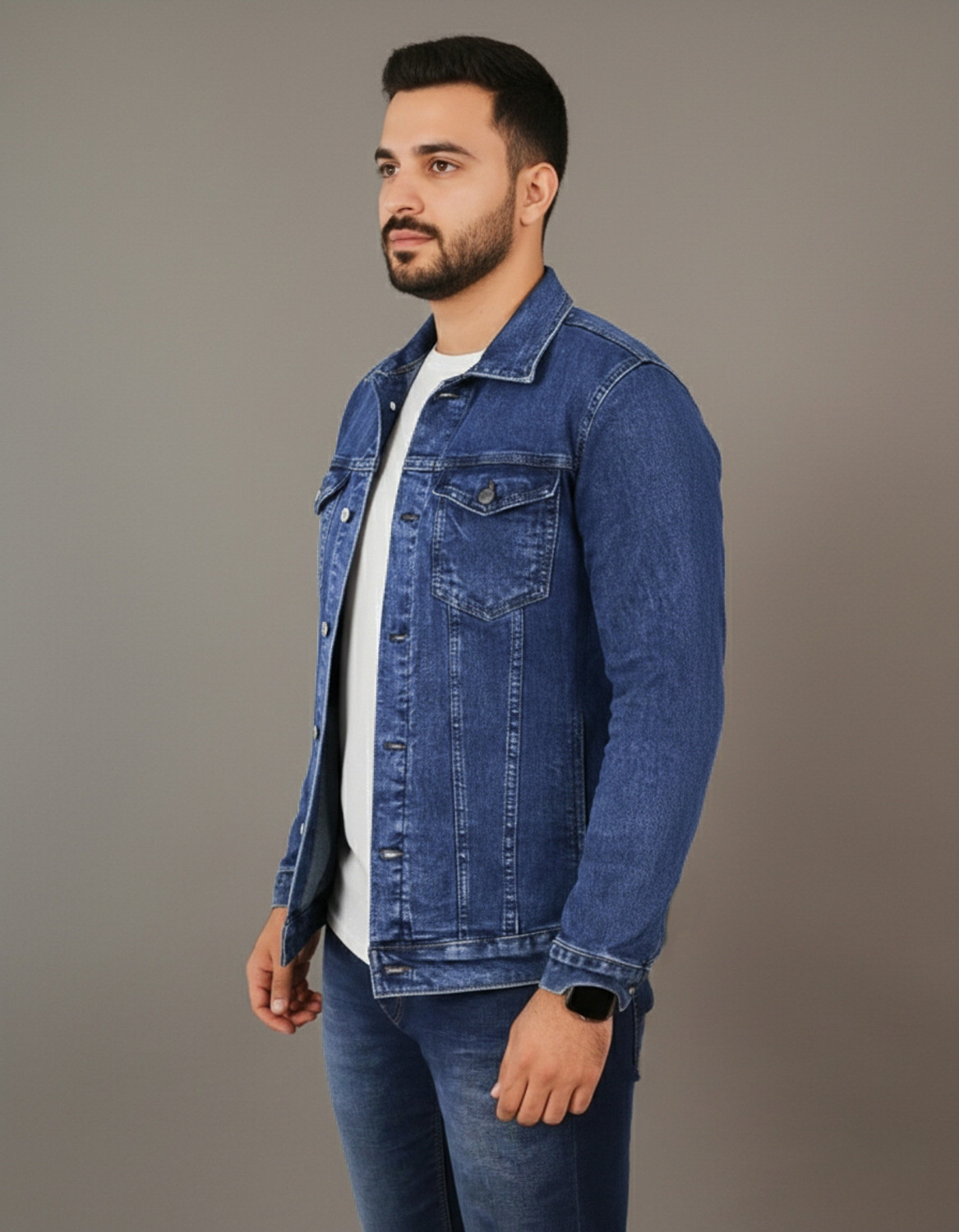 Image of Klyro Full Sleeve Washed Men Denim Jacket