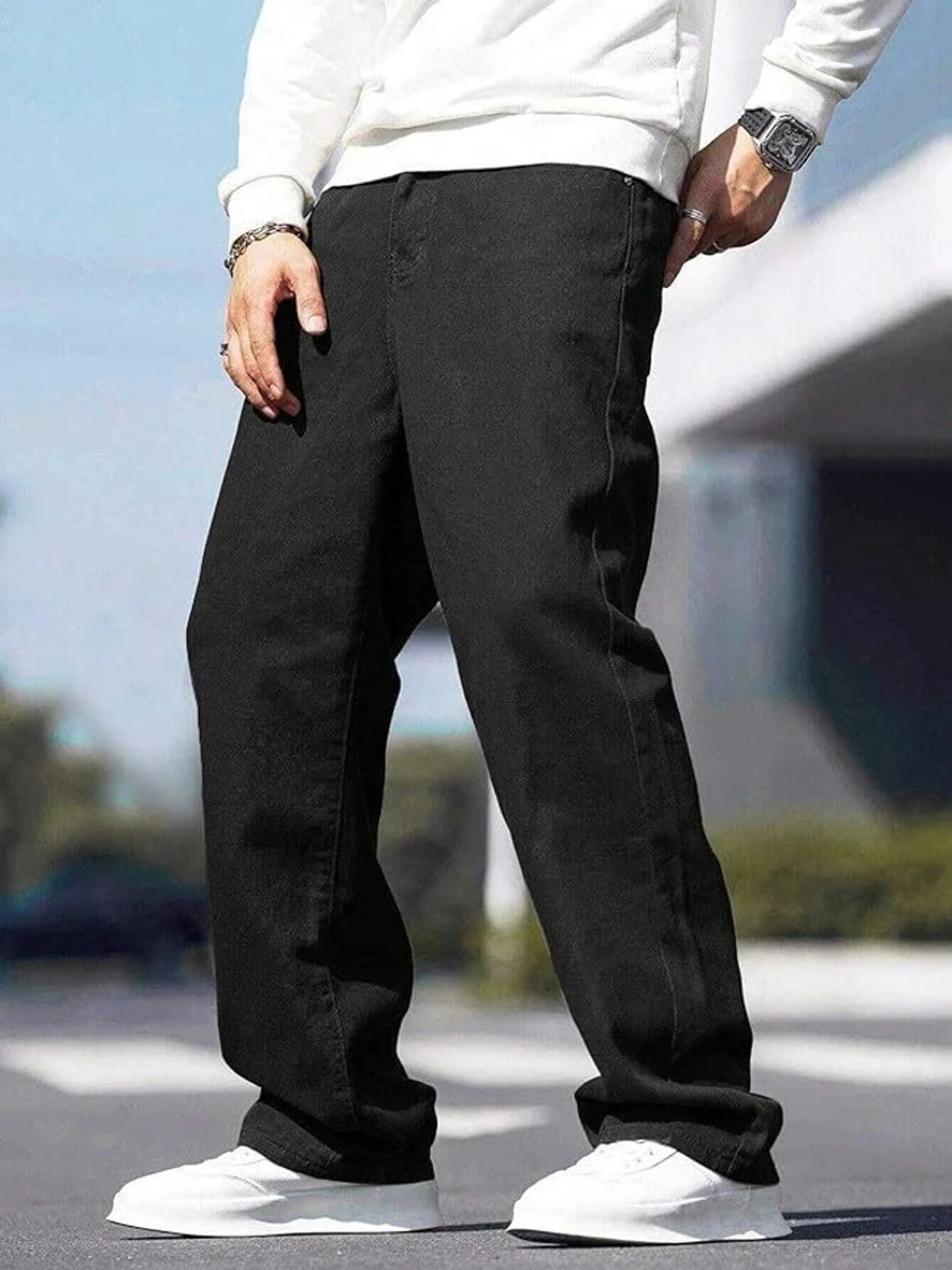 Image of BlakMartin Loose Fit Men Black Jeans
