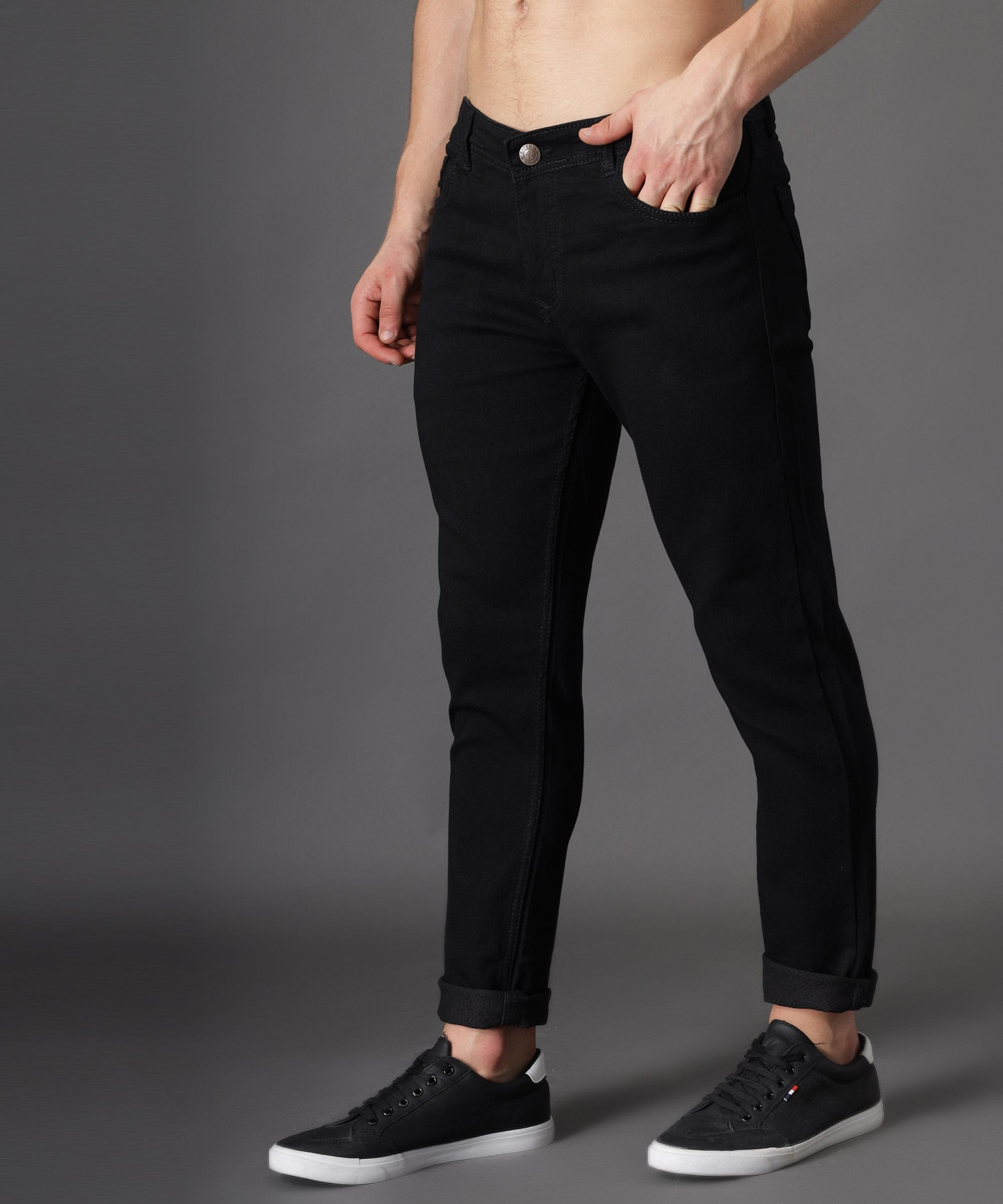 Image of ZAYSH Regular Men Black Jeans