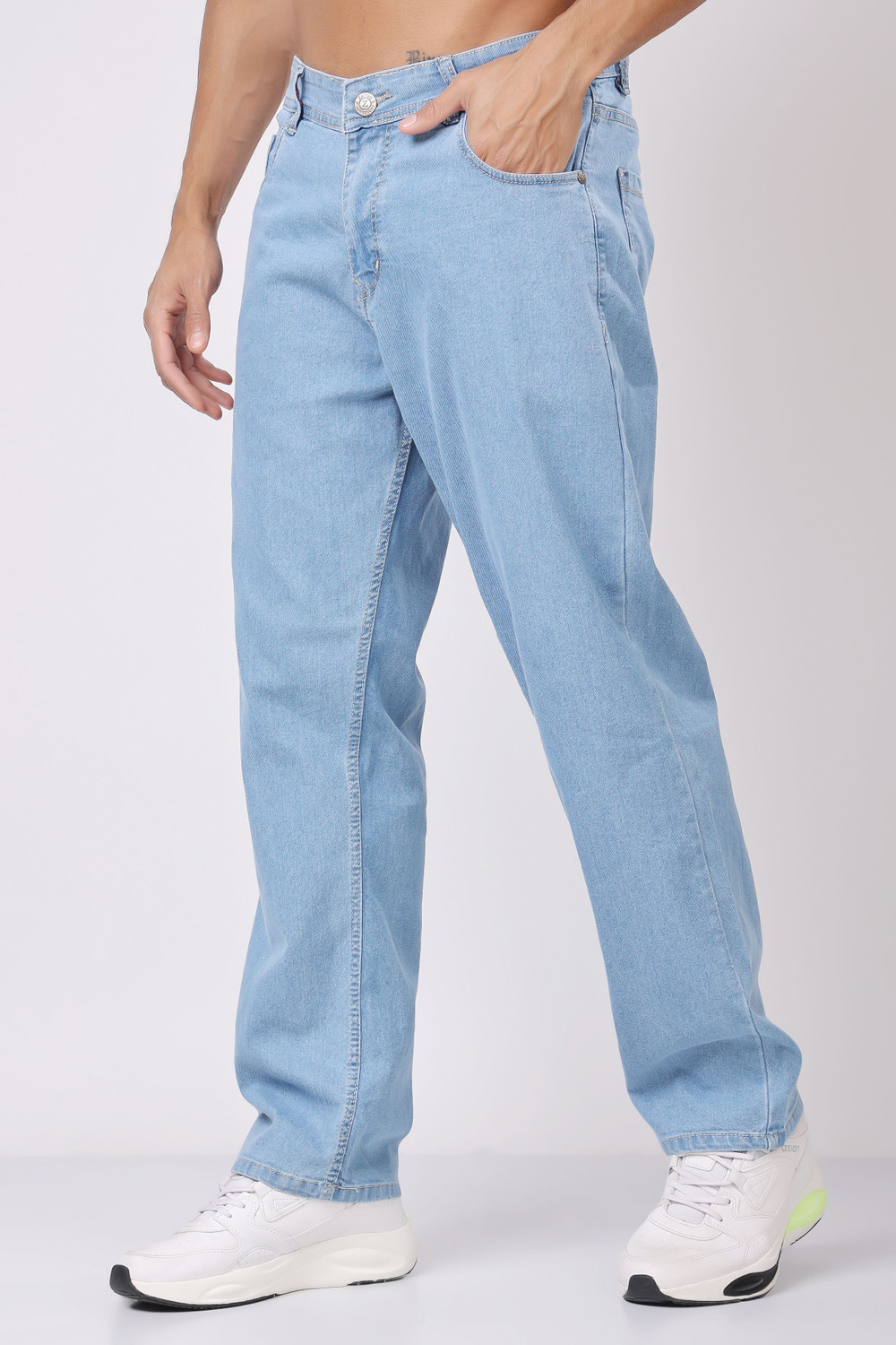 Image of ZAYSH Loose Fit Men Light Blue Jeans