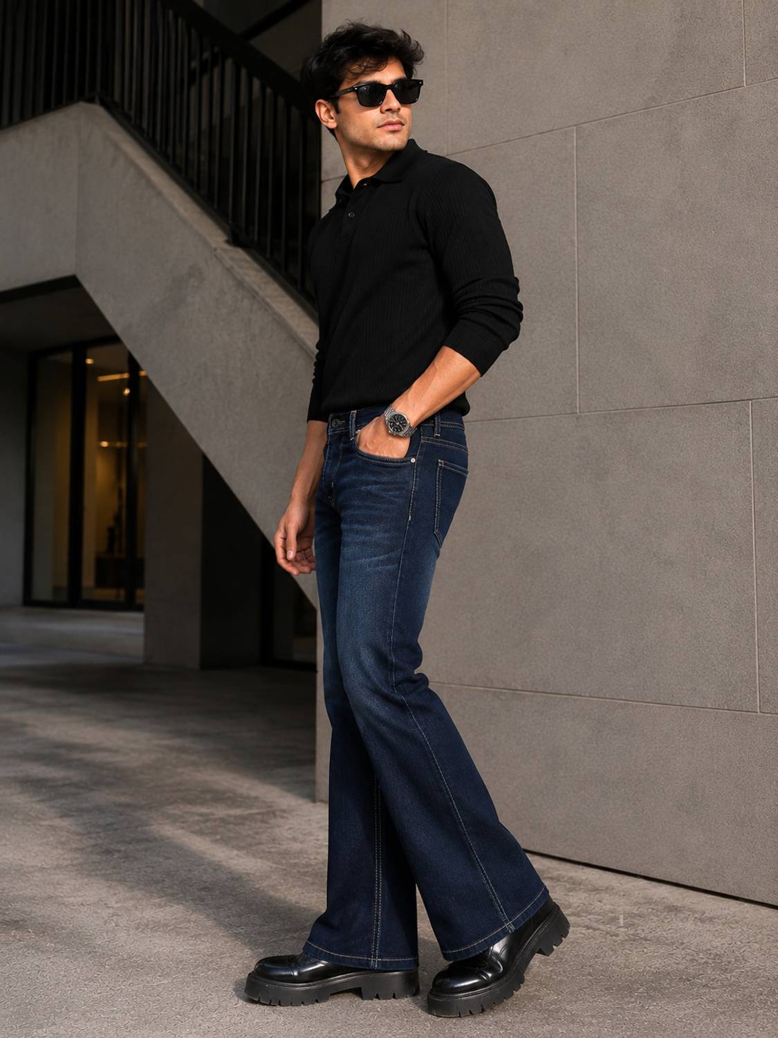 Netyork Boot-Leg Men Dark Blue Jeans - Image 2