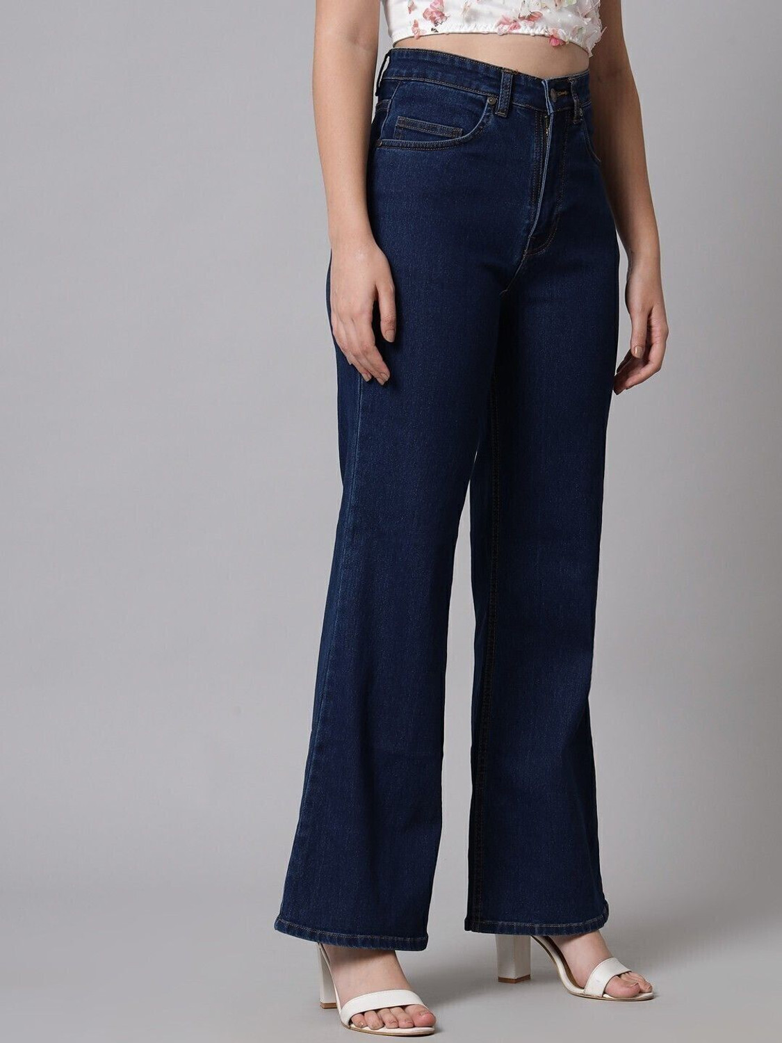 Image of GUTI Flared Women Blue Jeans