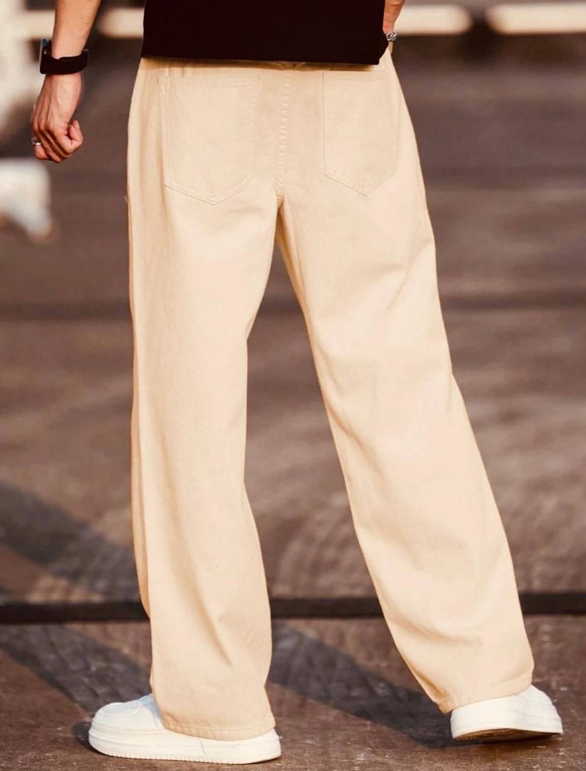 FLAYING Men Beige Jeans - Image 2