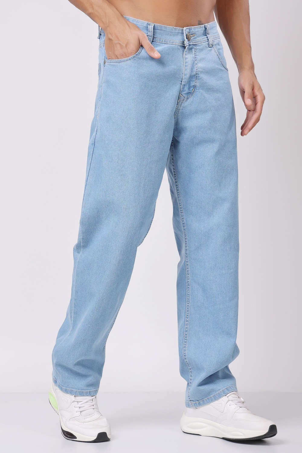 Image of ZAYSH Loose Fit Men Light Blue Jeans
