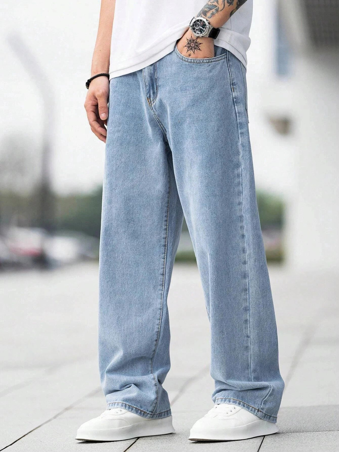 Image of PROBLU Loose Fit Men Light Blue Jeans