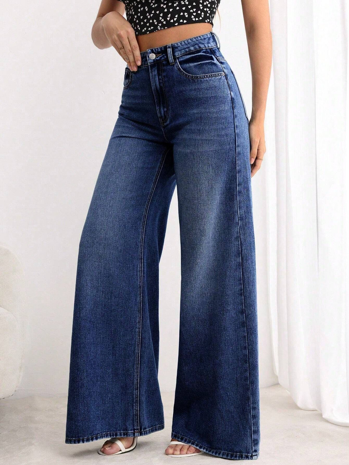 Image of AADVI FASHION Flared Women Dark Blue Jeans
