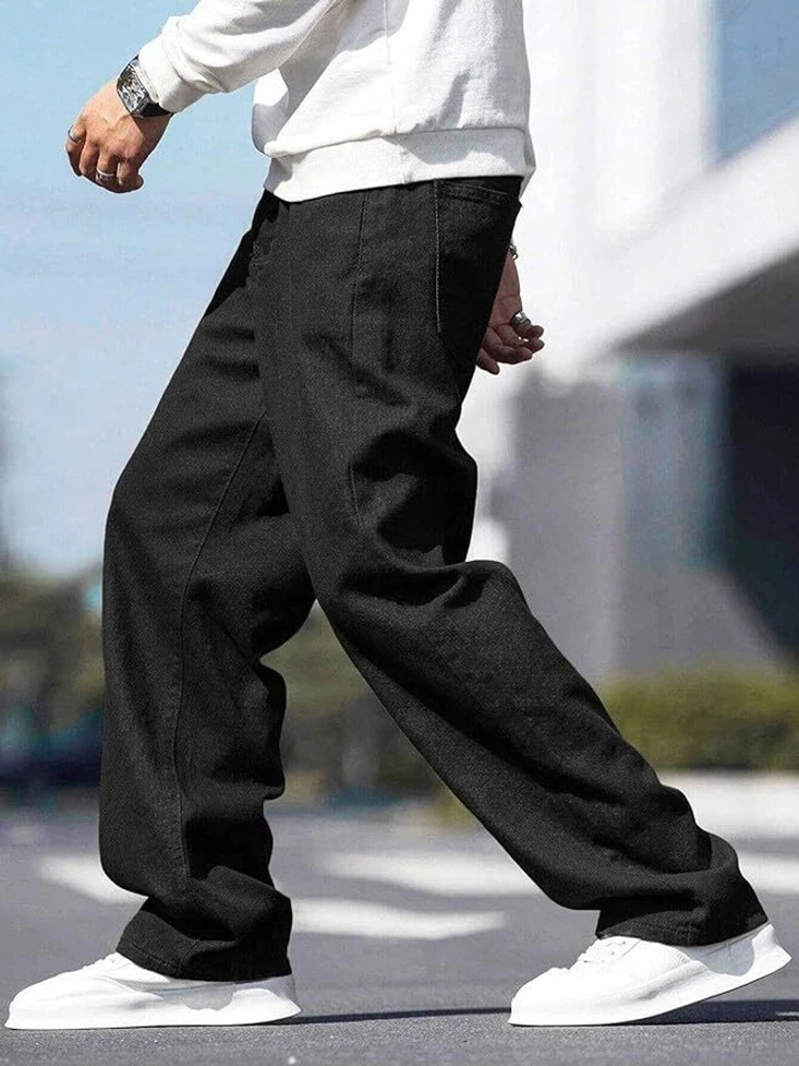 Image of BlakMartin Loose Fit Men Black Jeans