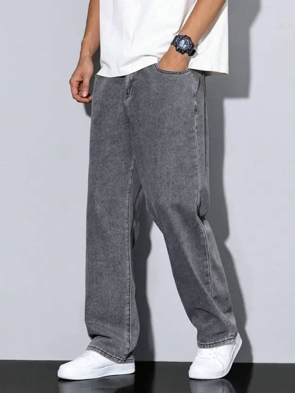 Moda Rapido Loose Fit Men Grey Jeans
