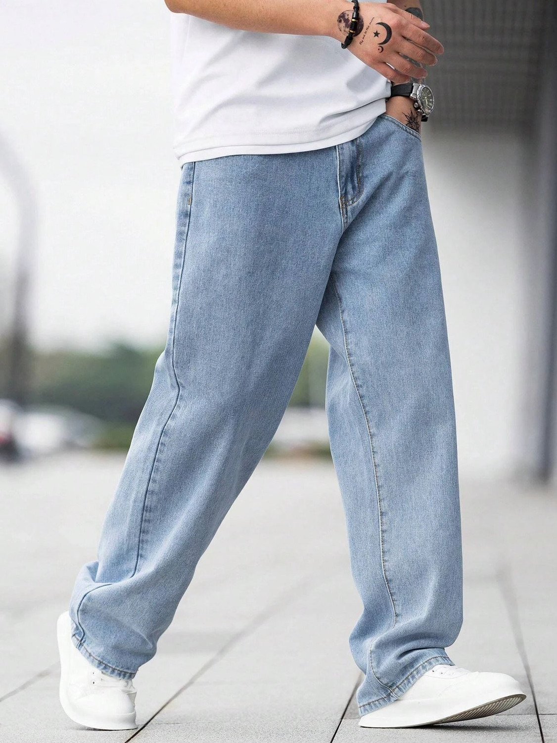 Image of PROBLU Loose Fit Men Light Blue Jeans