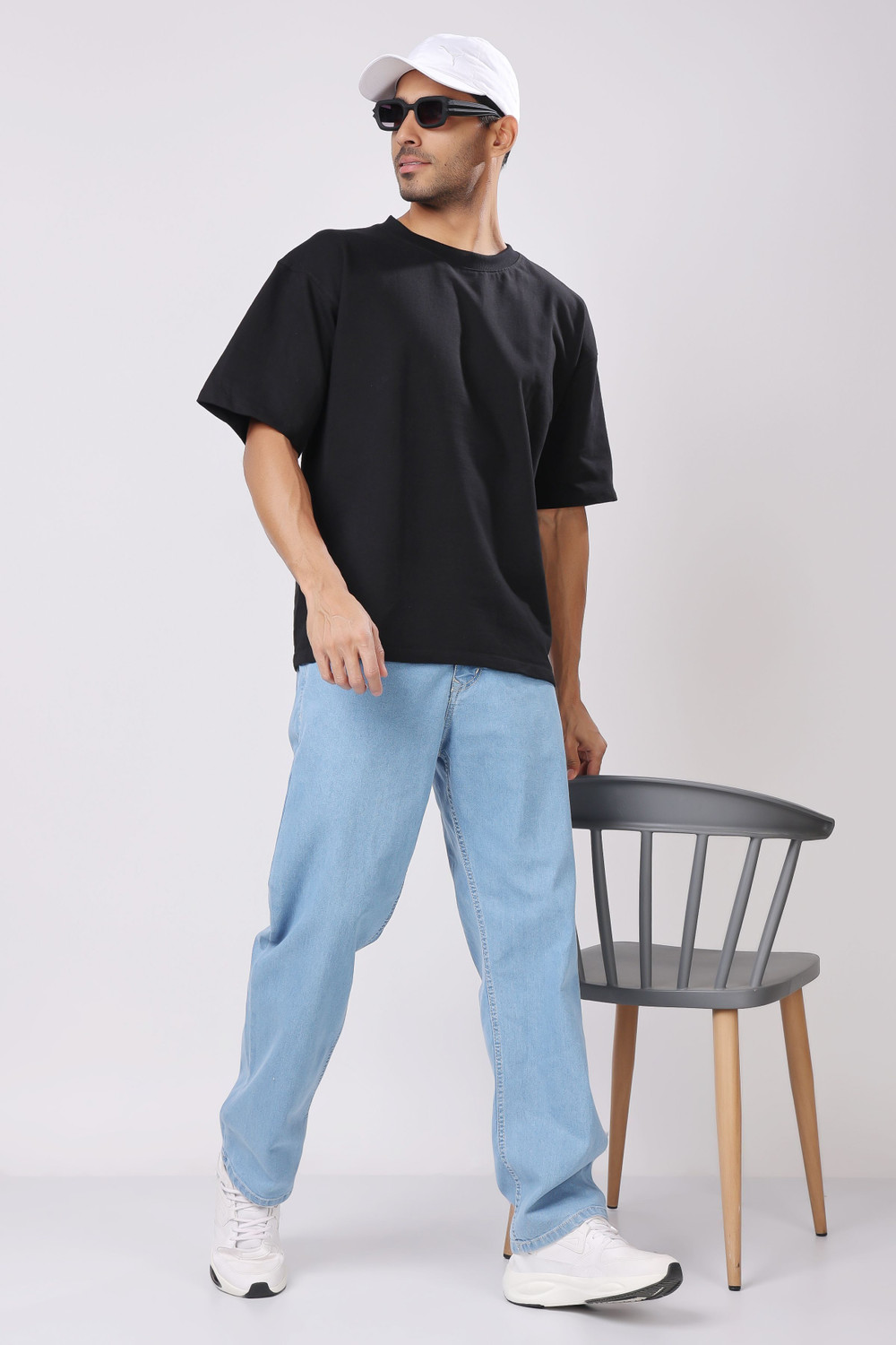 Image of ZAYSH Loose Fit Men Light Blue Jeans