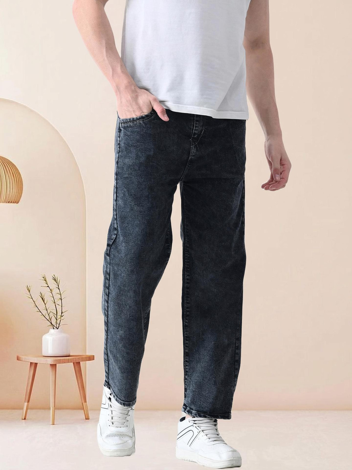 Image of JEANBERRY Loose Fit Men Grey Jeans