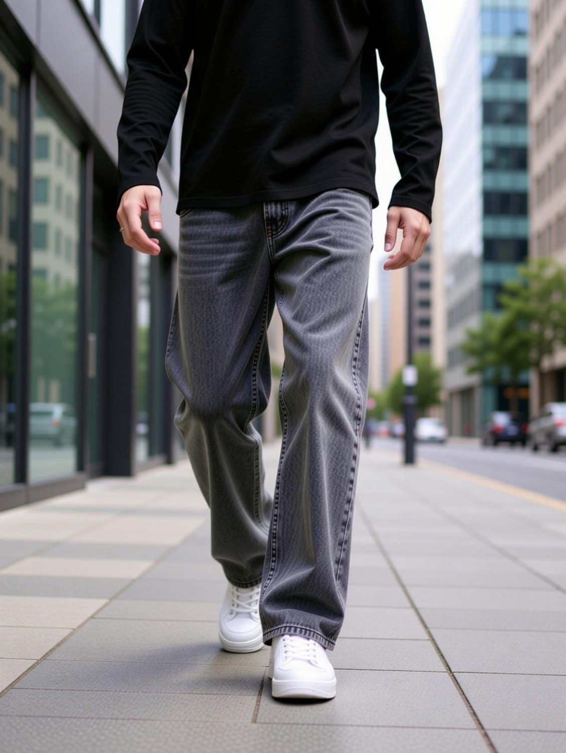 Image of SOUTHEE Straight Fit Men Grey Jeans