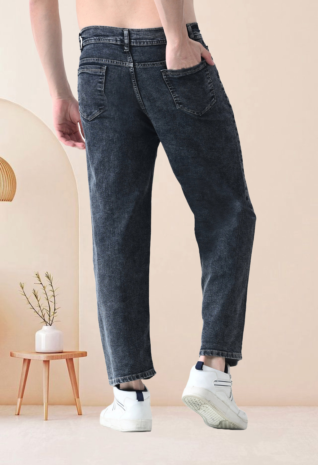 Image of JEANBERRY Loose Fit Men Grey Jeans