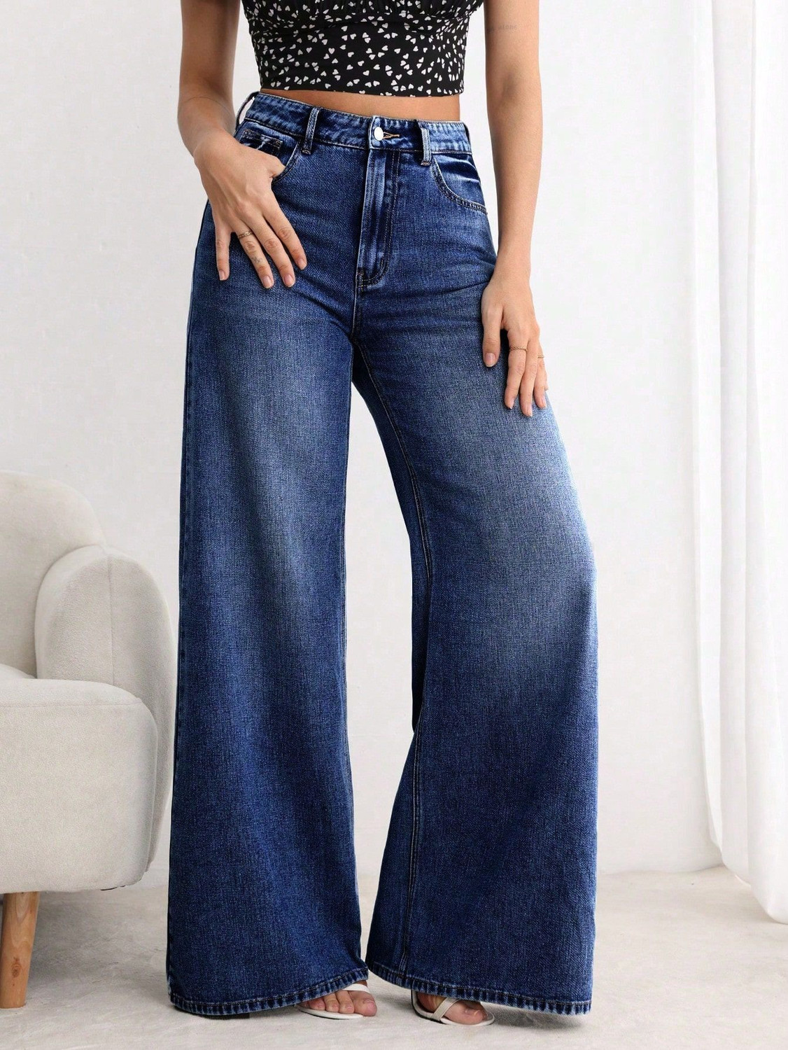 Image of AADVI FASHION Flared Women Dark Blue Jeans