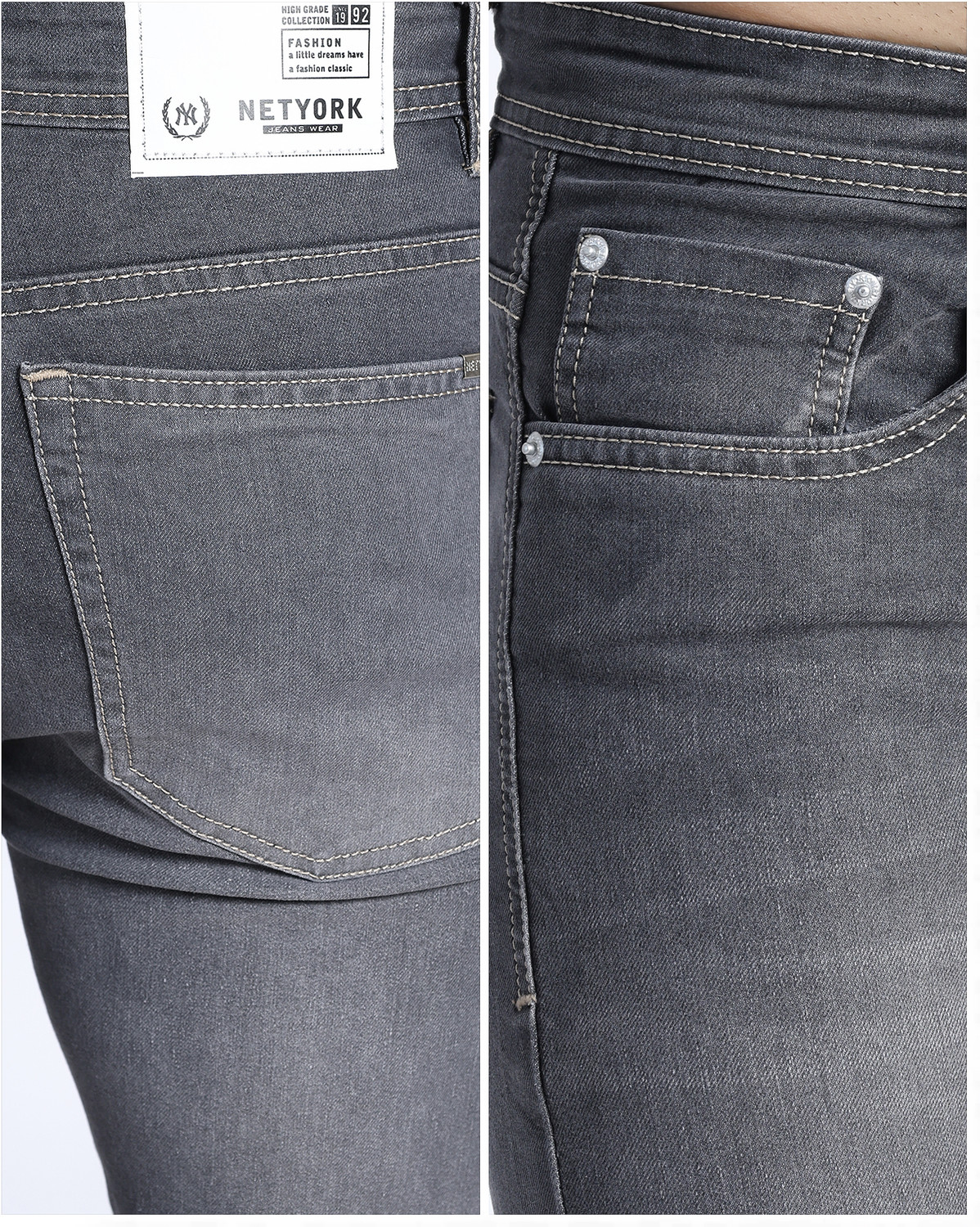 Image of Netyork Boot-Leg Men Grey Jeans
