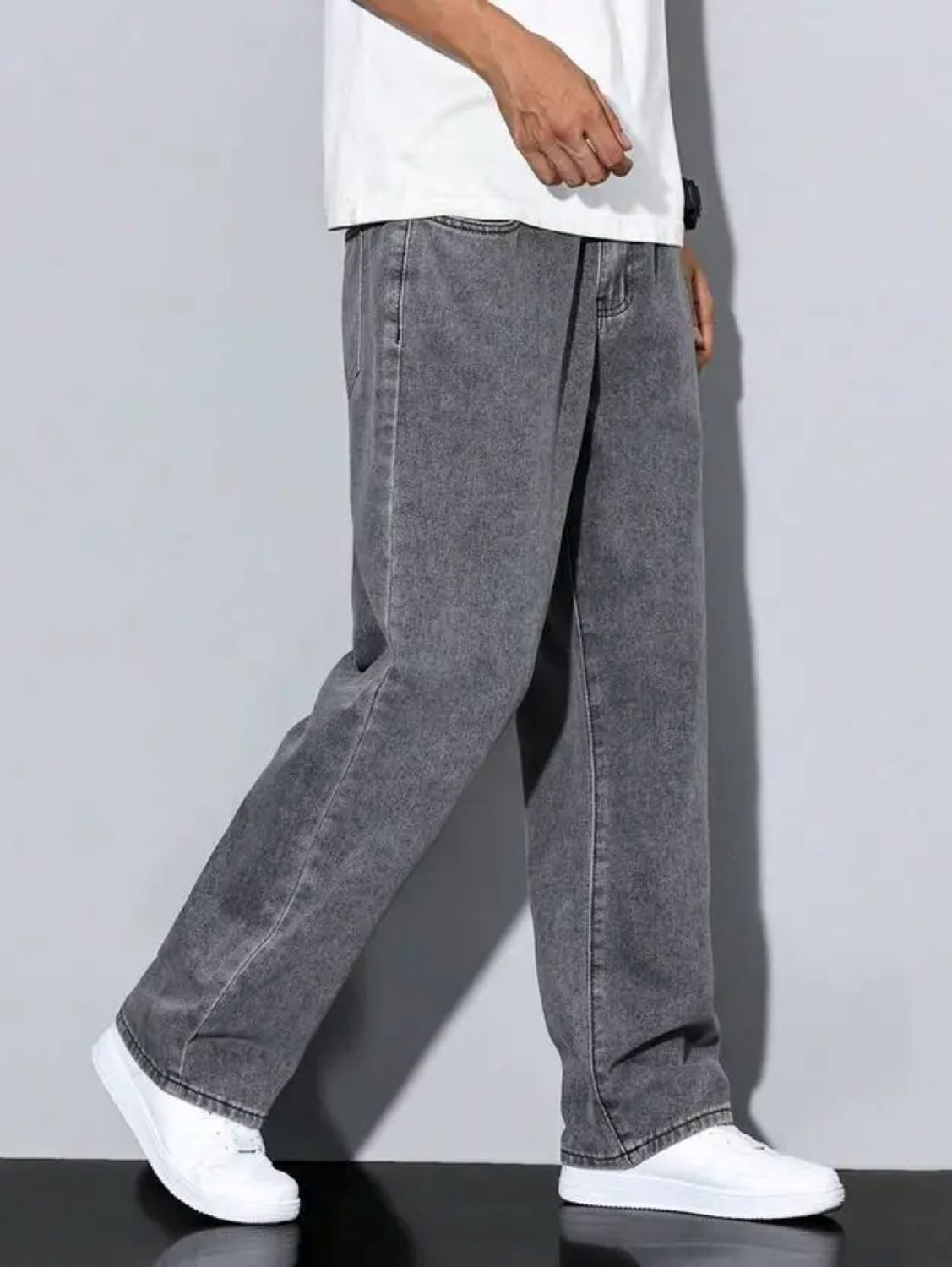 Image of moda star Loose Fit Men Grey Jeans
