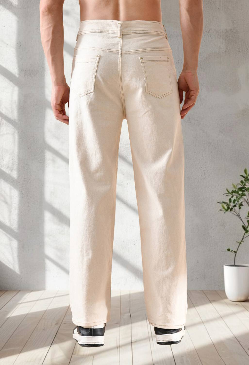 STARVIELLE Straight Fit Men Beige Jeans - Image 3
