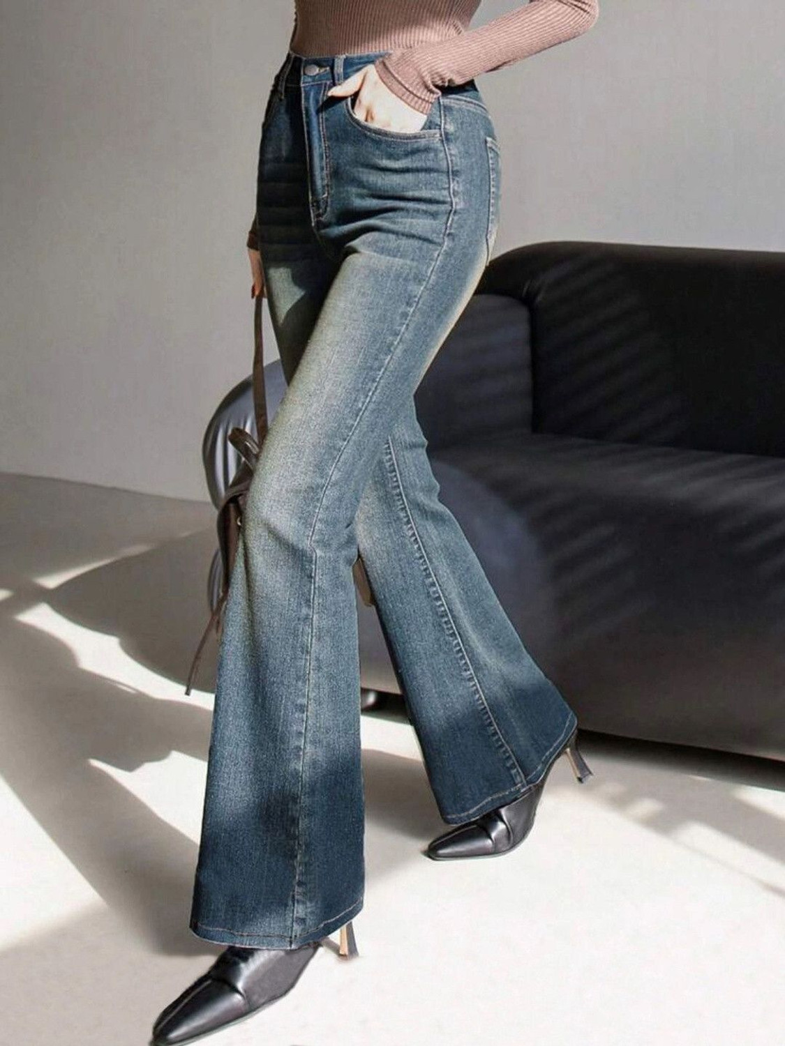 Image of AADVI FASHION Flared Women Green Jeans