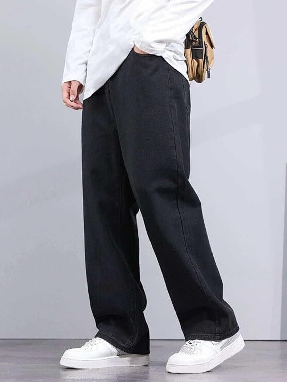Image of Wanted Loose Fit Men Black Jeans