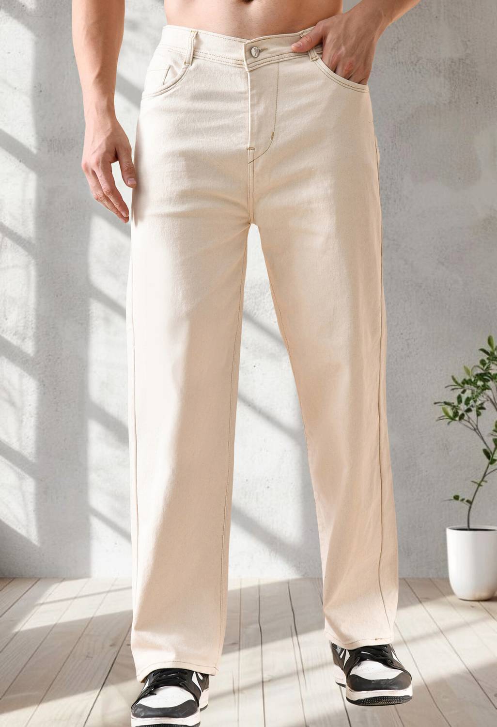 STARVIELLE Straight Fit Men Beige Jeans - Image 2
