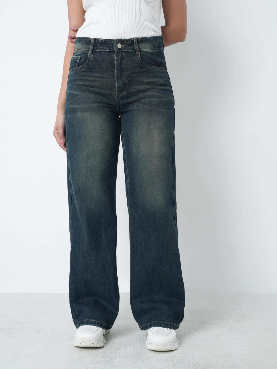 Image of Defrost jeans Loose Fit Women Dark Green Jeans