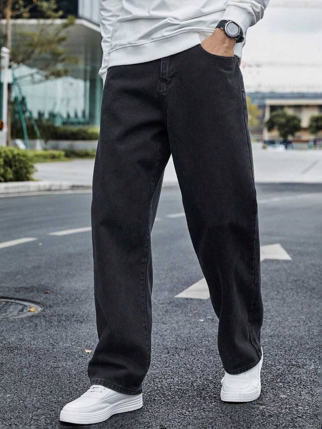 ZAYSH Loose Fit Men Black Jeans - Image 1