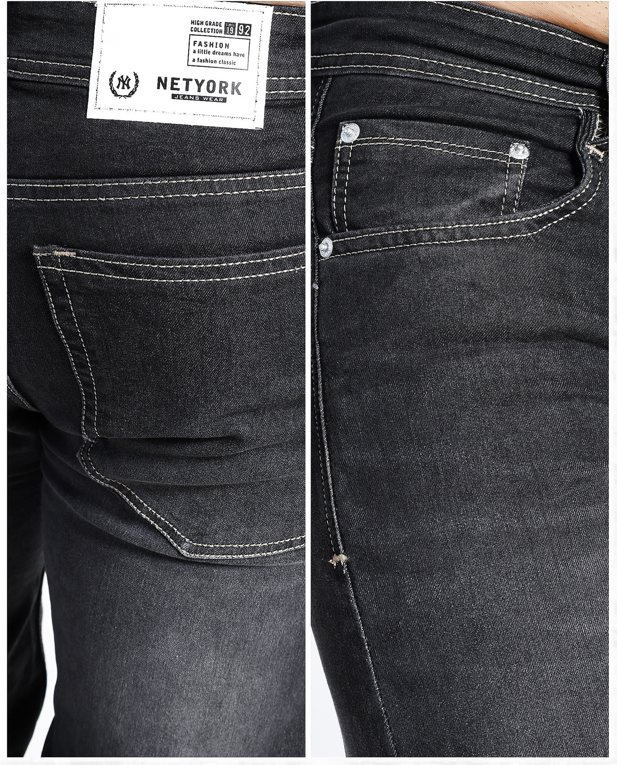 Image of Netyork Boot-Leg Men Dark Grey Jeans