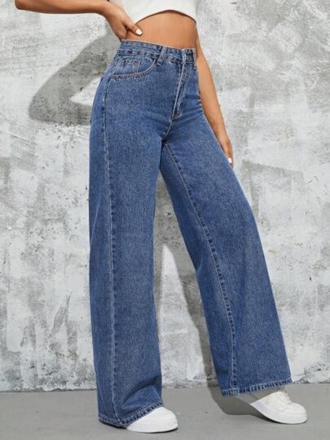 Image of KASHIAN Boyfriend Women Dark Blue Jeans