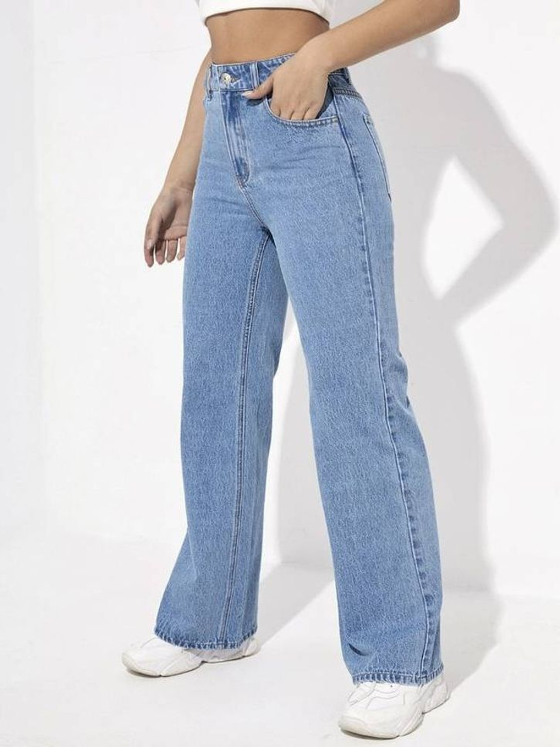 Image of KASHIAN Boyfriend Women Light Blue Jeans