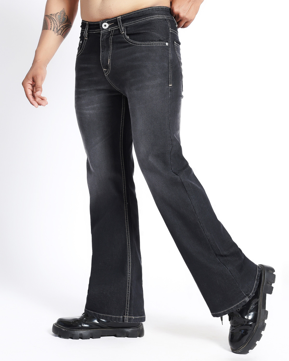 Image of Netyork Boot-Leg Men Dark Grey Jeans