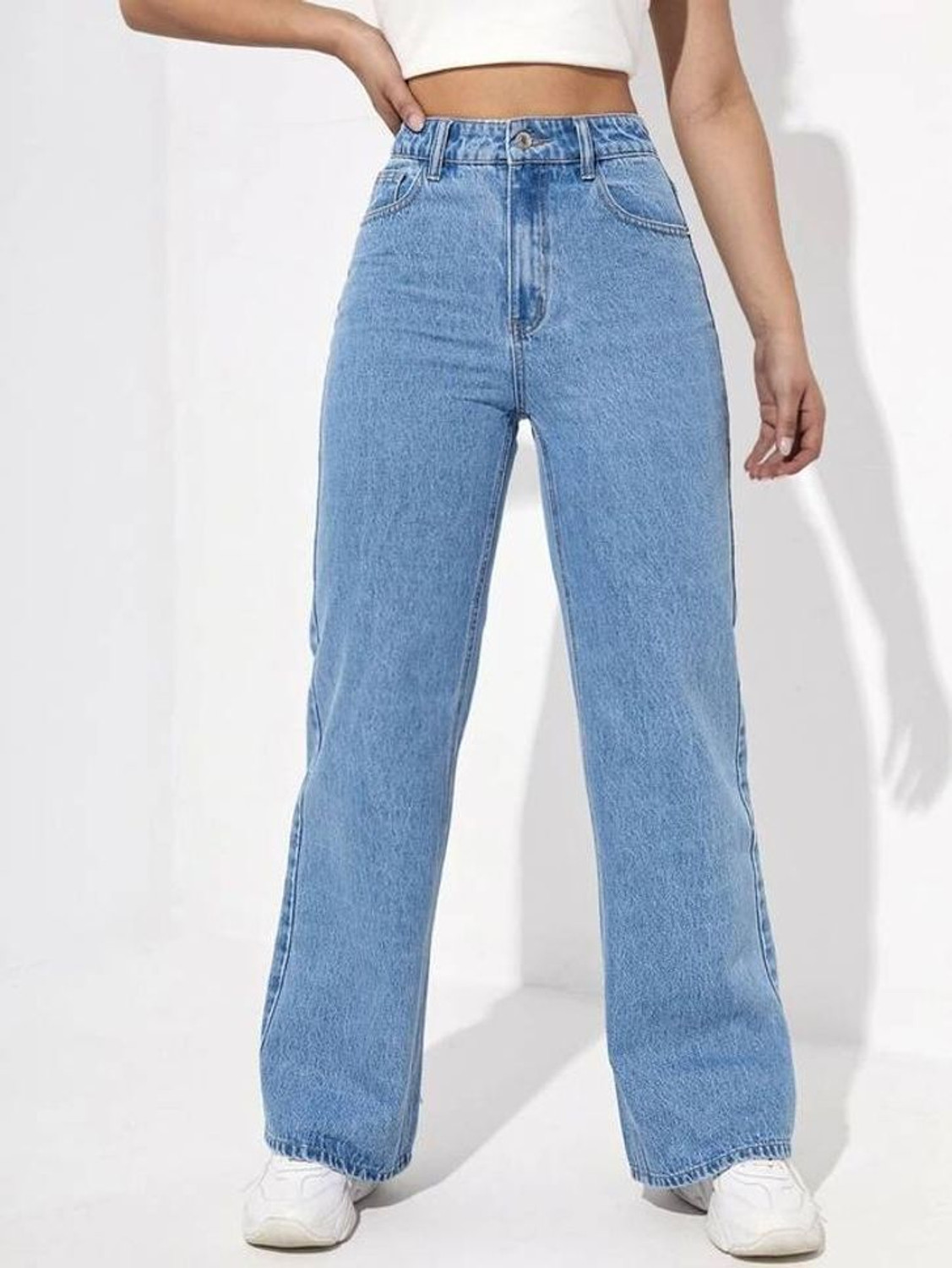 Image of KASHIAN Boyfriend Women Light Blue Jeans
