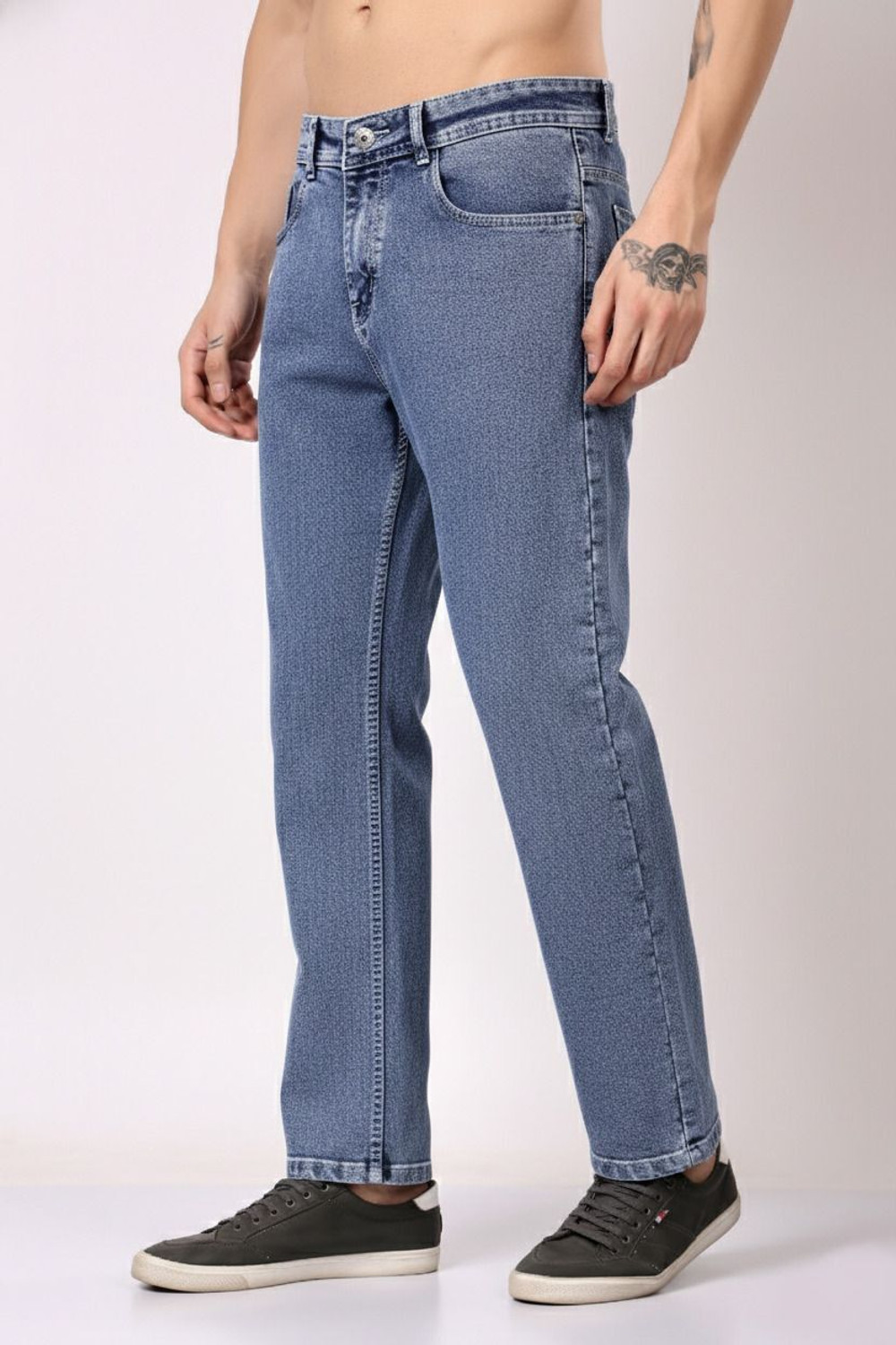 Image of ZAYSH Loose Fit Men Blue Jeans