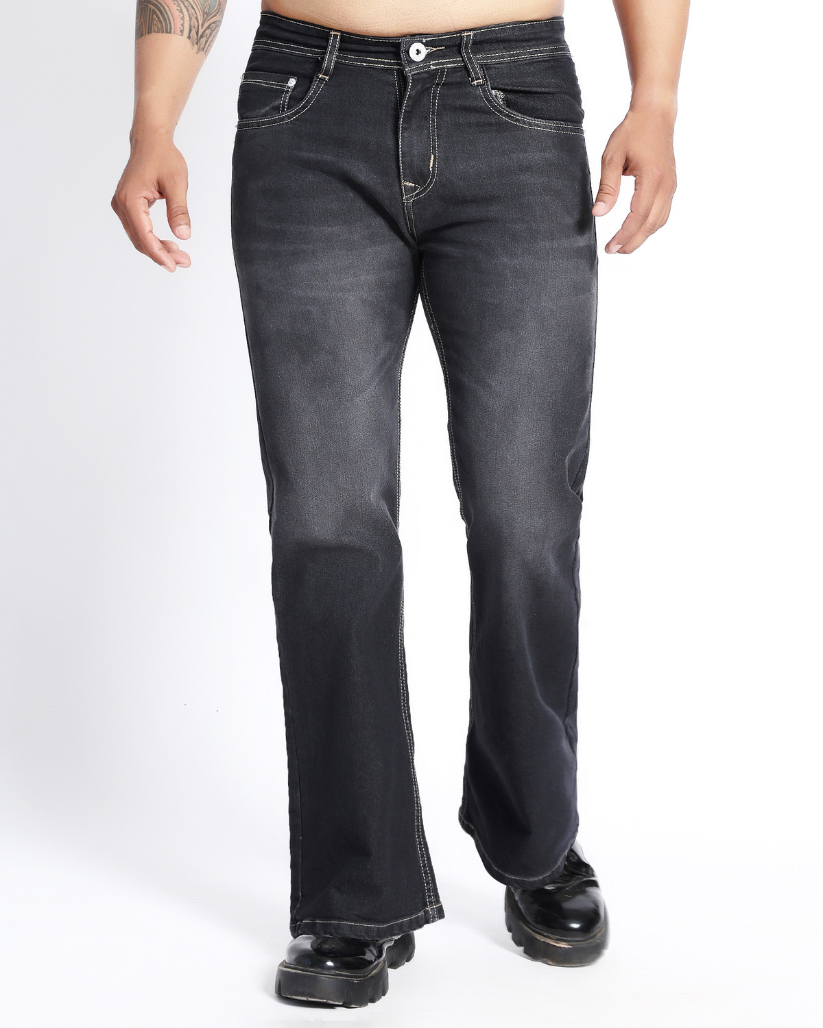 Image of Netyork Boot-Leg Men Dark Grey Jeans