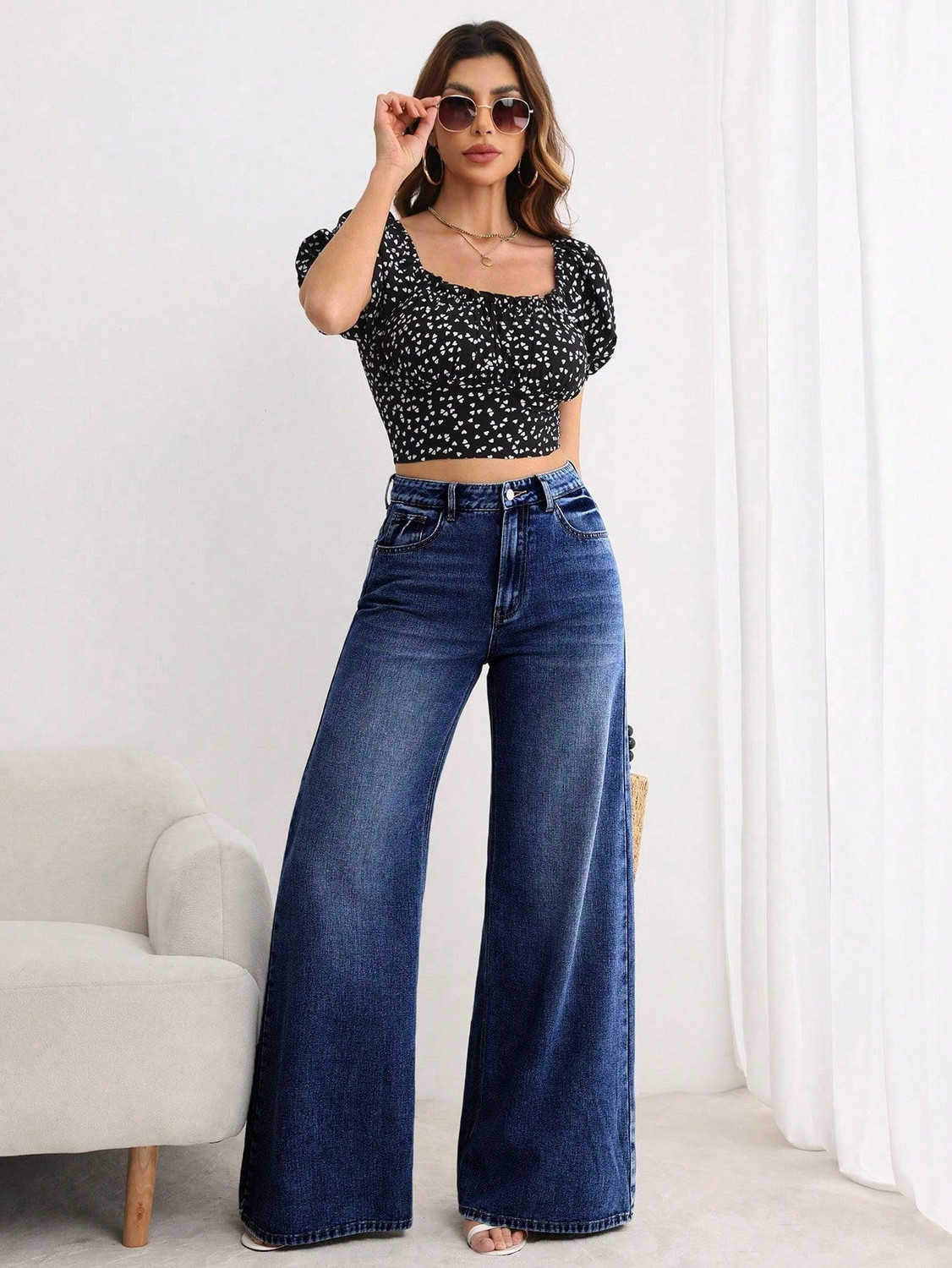 Image of AADVI FASHION Flared Women Dark Blue Jeans