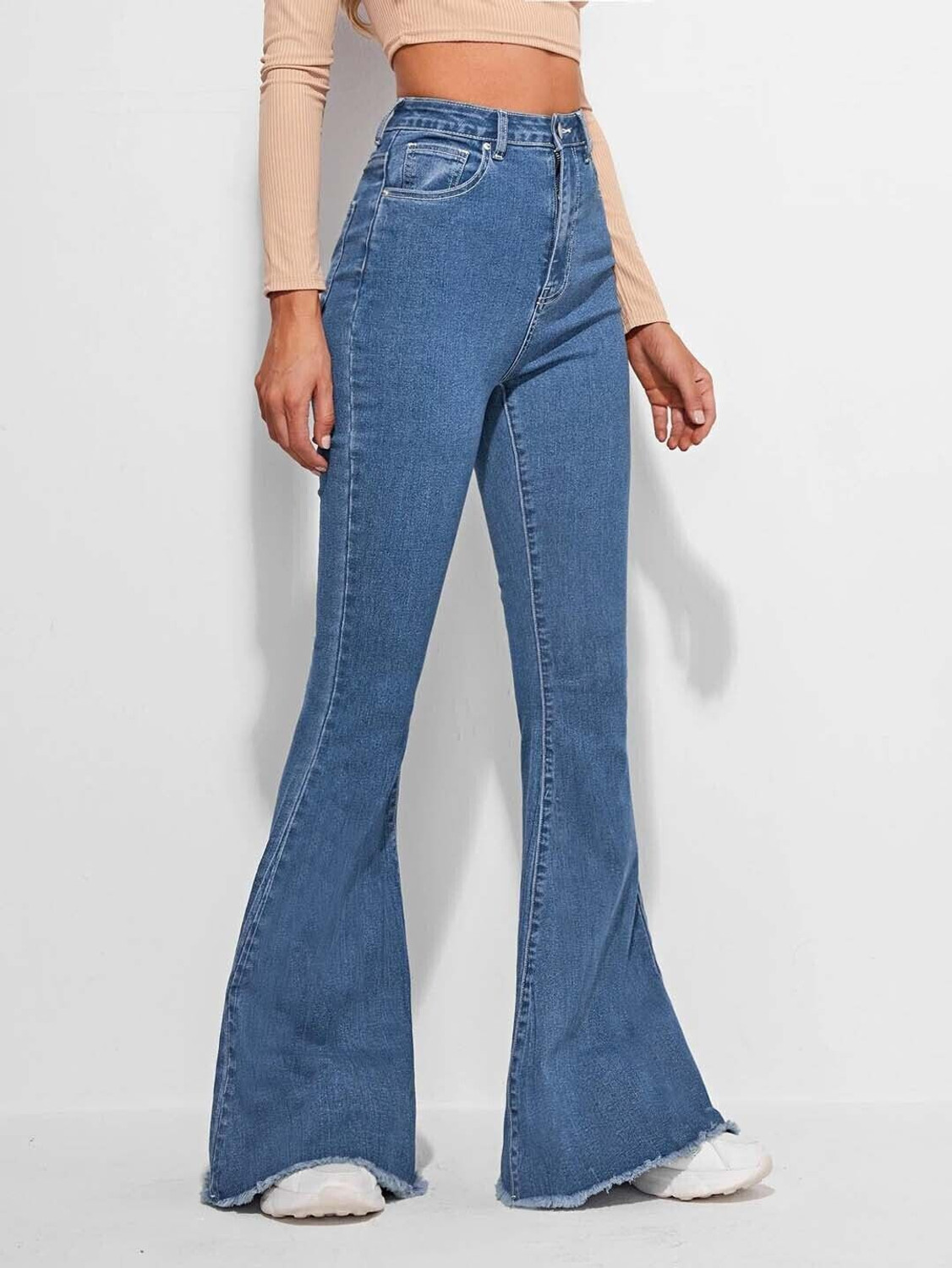 Image of KOTTY Boot-Leg Women Blue Jeans