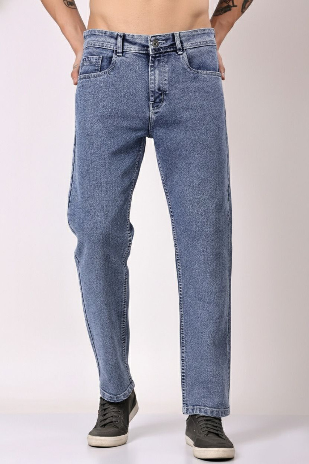 Image of ZAYSH Loose Fit Men Blue Jeans